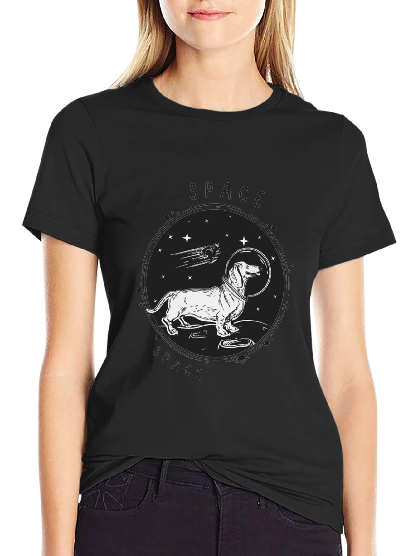 Space Dachshund T-Shirt - Funny Dog Tee