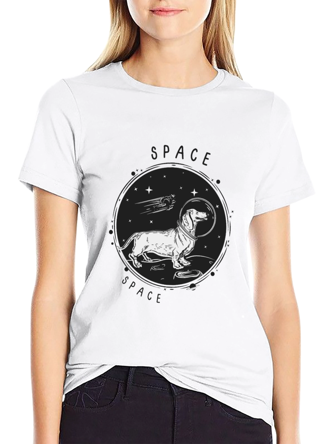 Space Dachshund T-Shirt - Funny Dog Tee