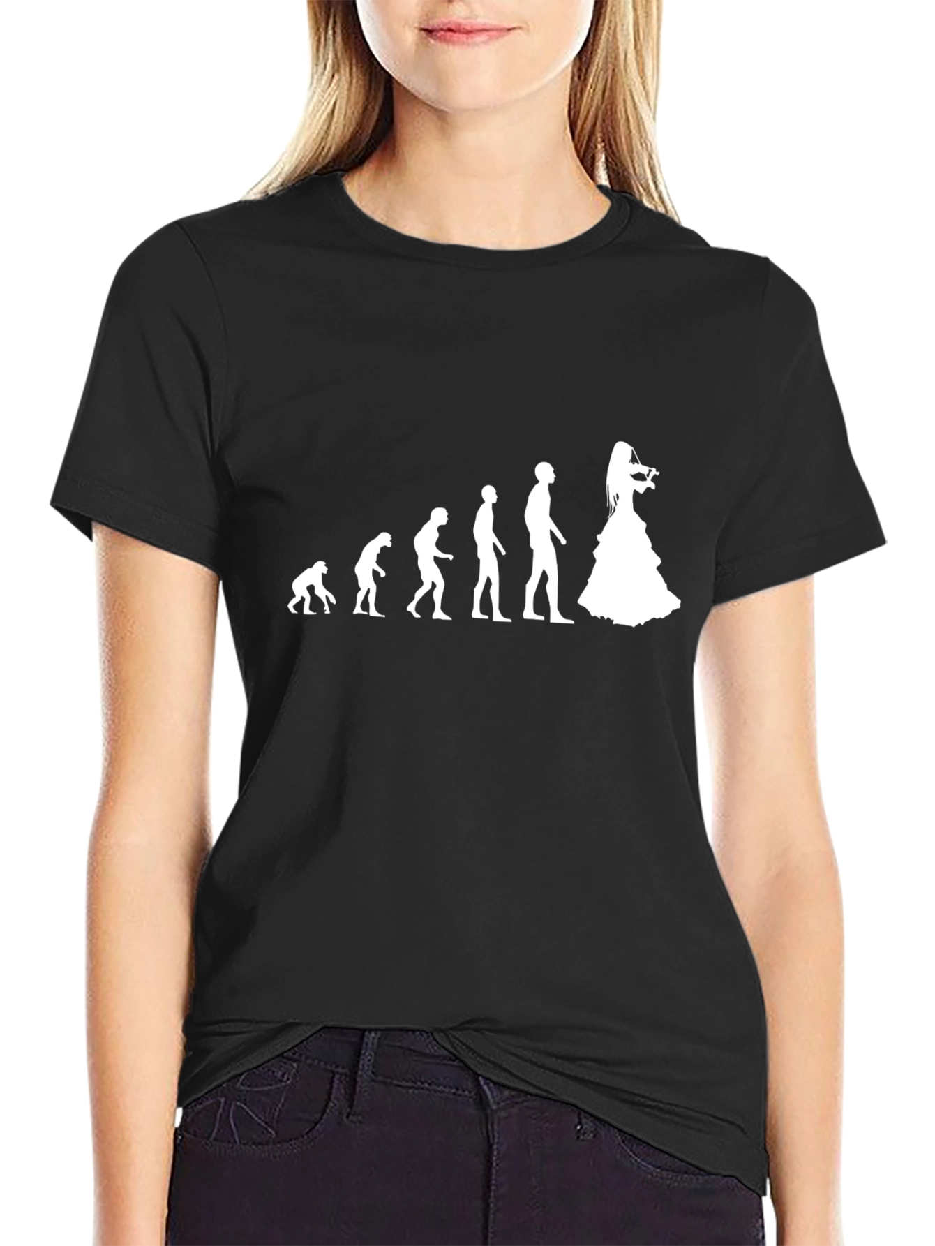 Evolution of Woman Violinist Black T-Shirt