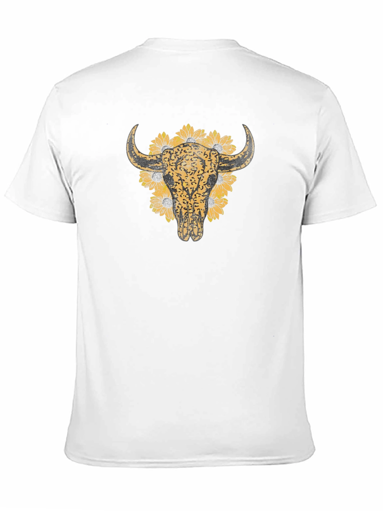 Cow Skull & Sunflower Graphic T-Shirt