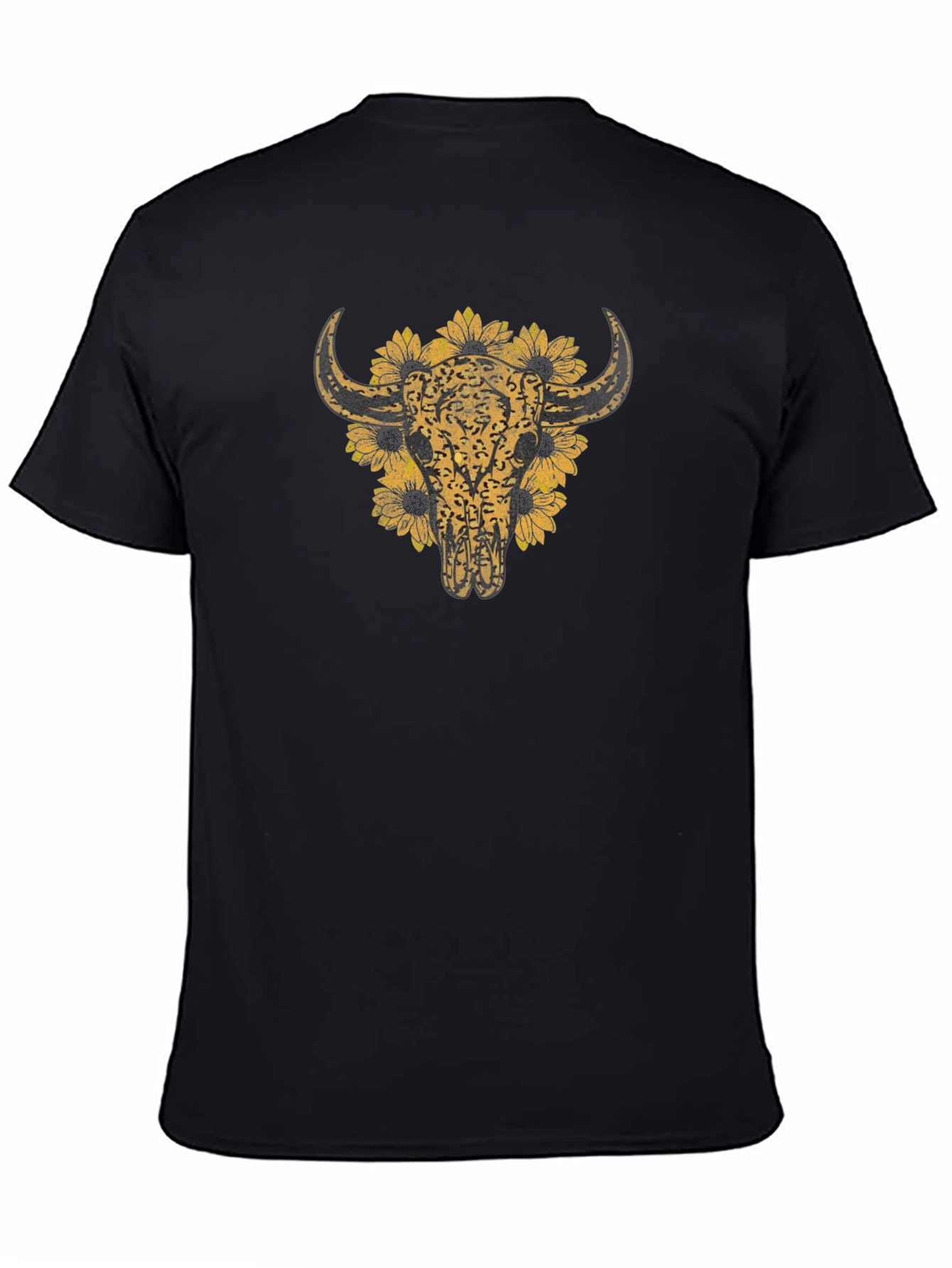 Cow Skull & Sunflower Graphic T-Shirt