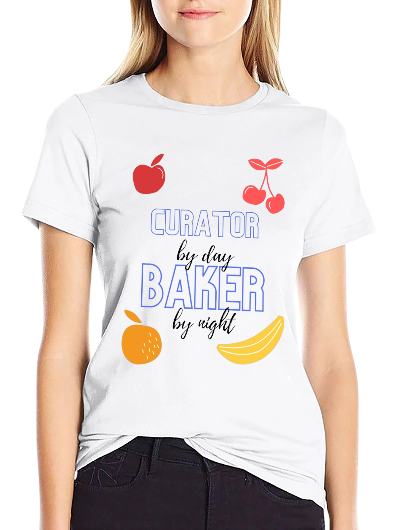 Curator by Day Baker by Night Graphic T-Shirt