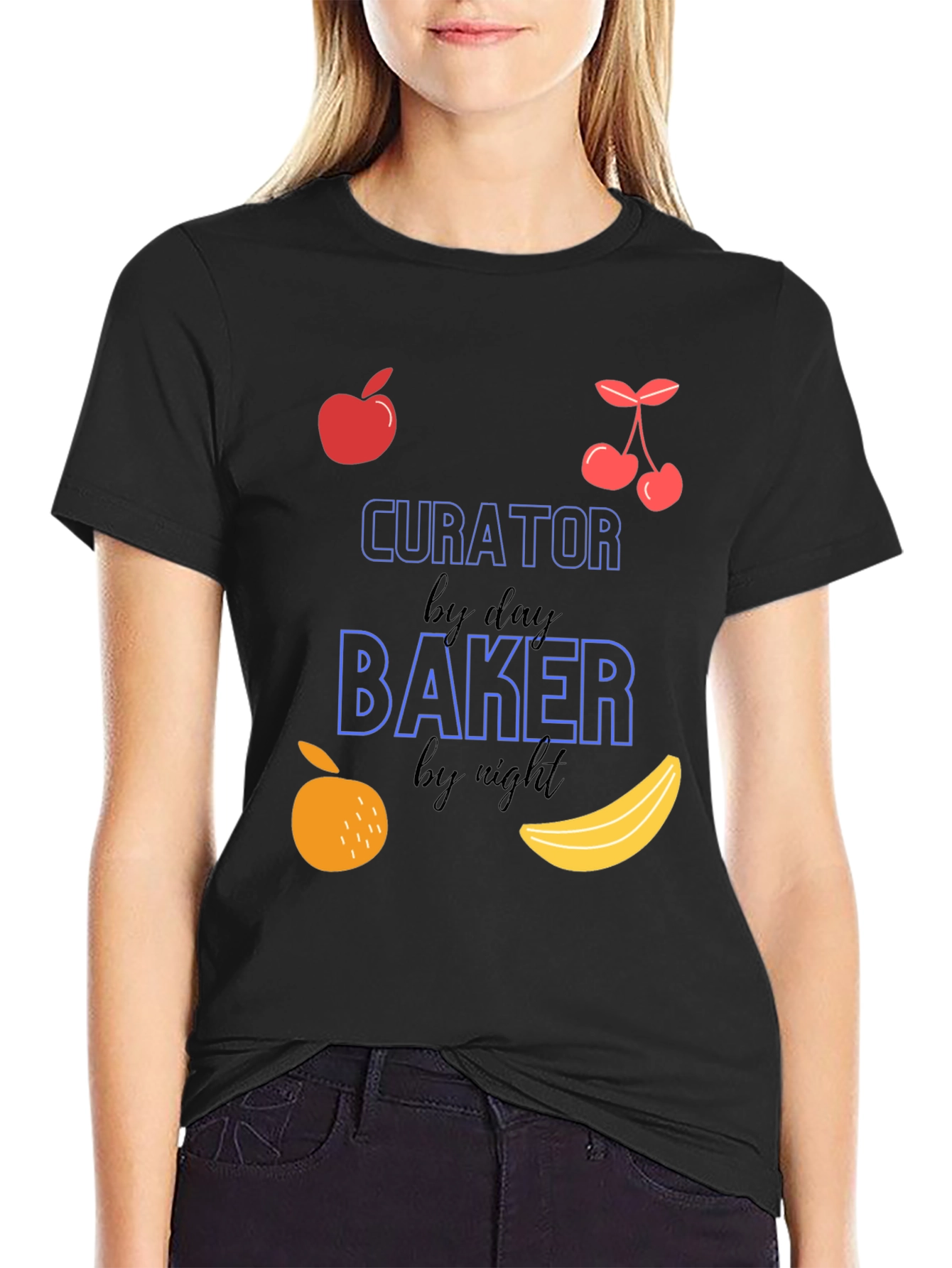 Curator by Day Baker by Night Graphic T-Shirt
