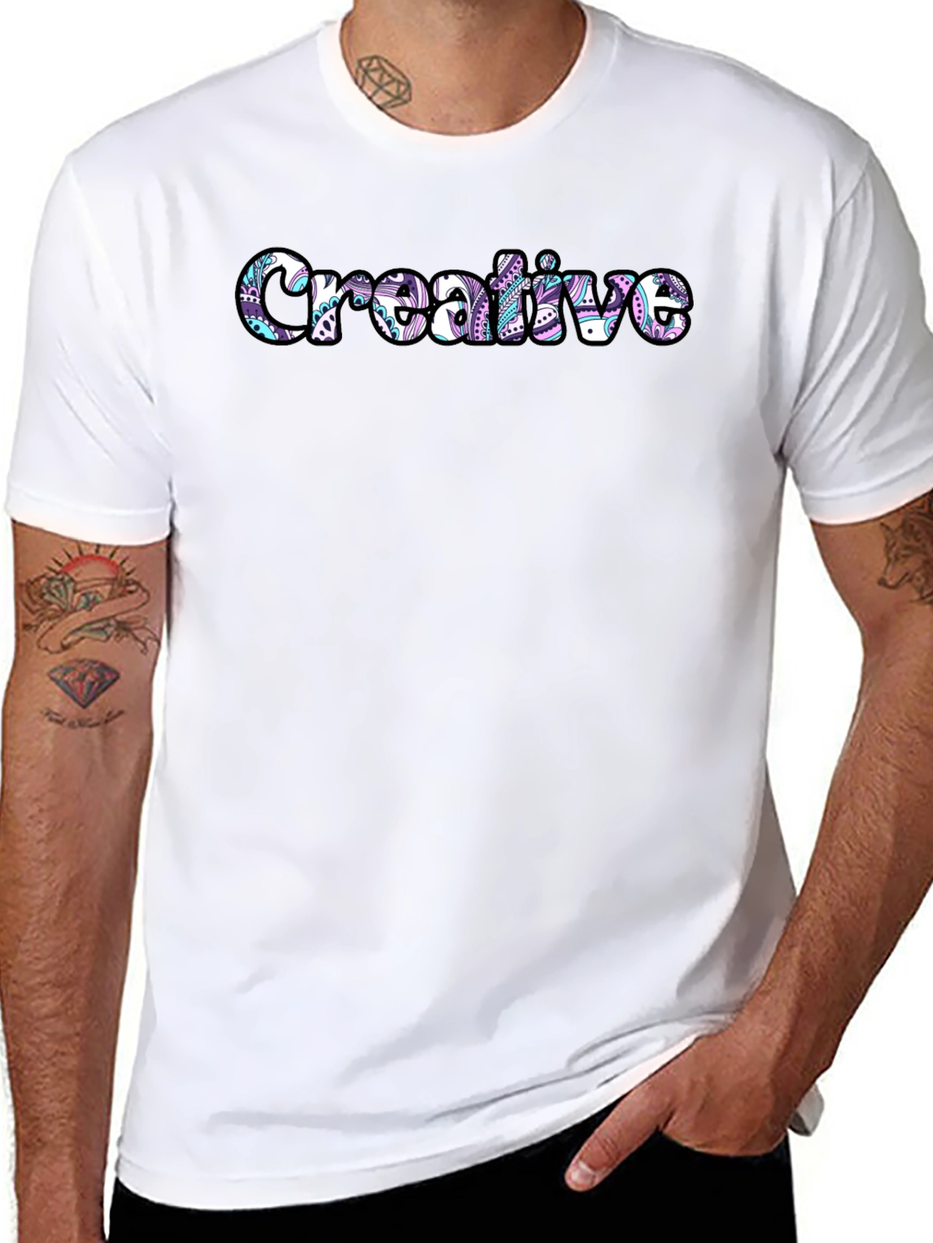 Creative Patterned Graphic T-Shirt