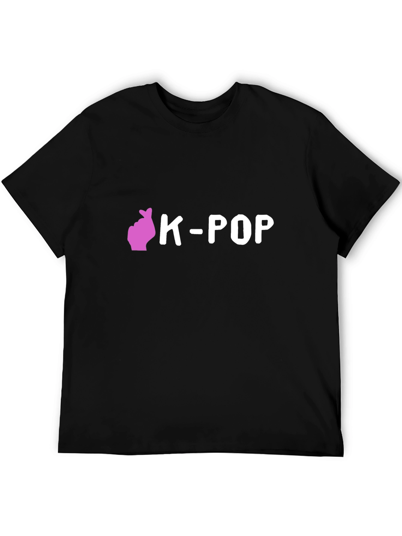K-Pop Heart Gesture Black T-Shirt