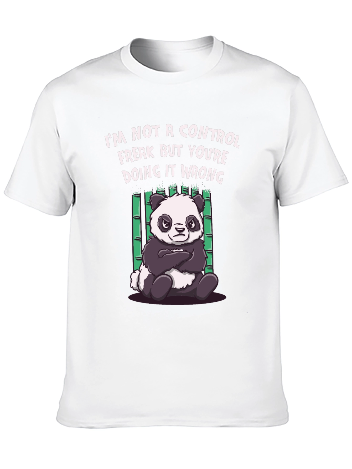 Funny Panda Control Freak Graphic T-Shirt
