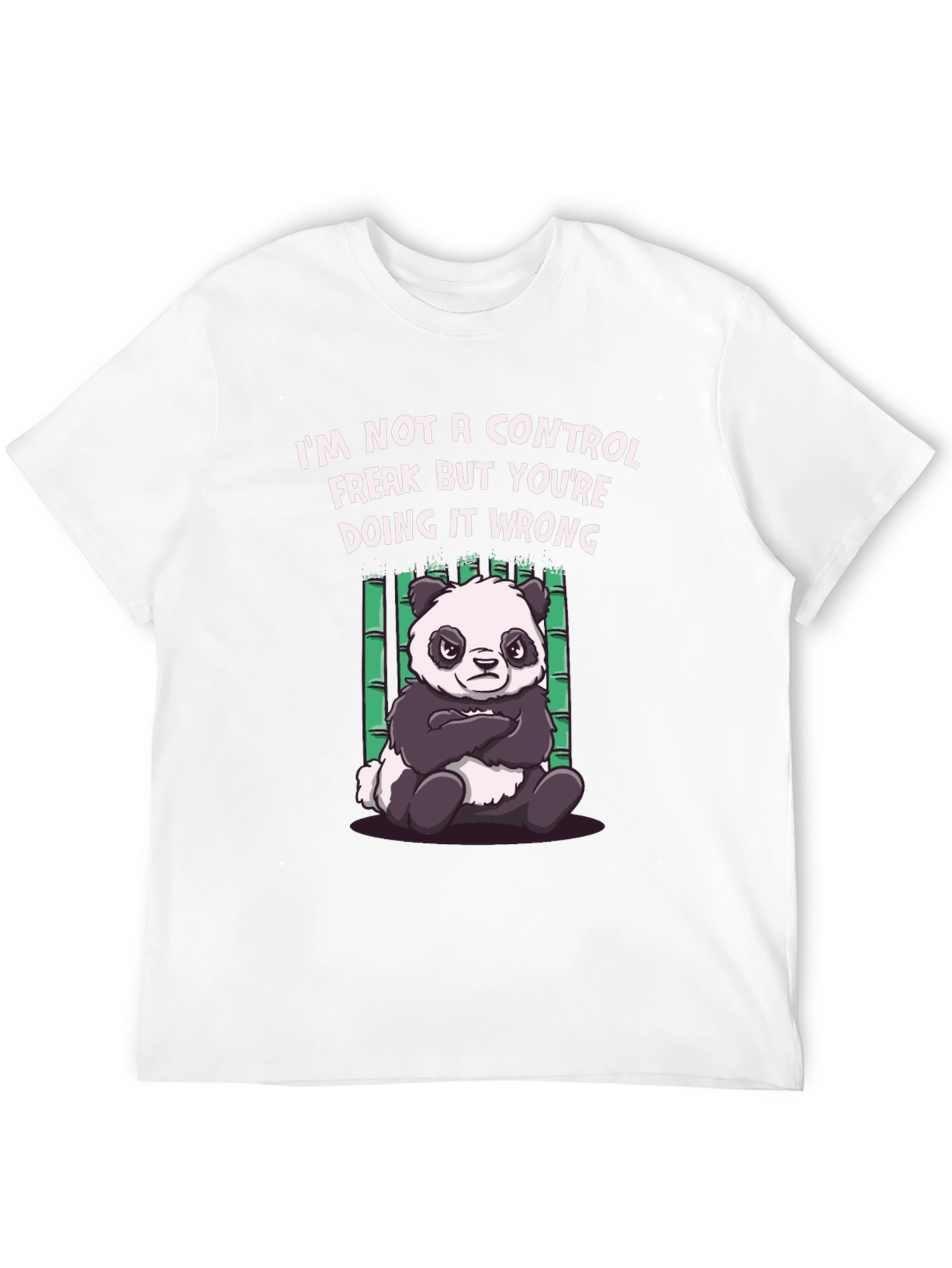 Funny Panda Control Freak Graphic T-Shirt