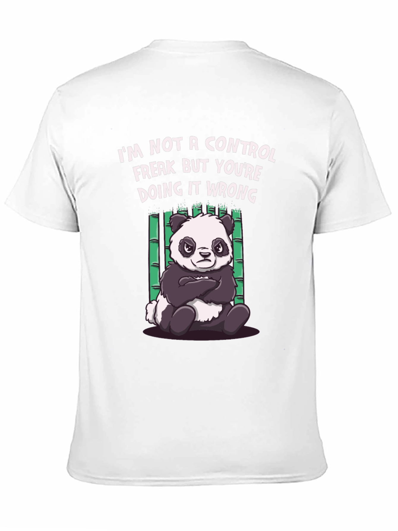 Funny Panda Control Freak Graphic T-Shirt
