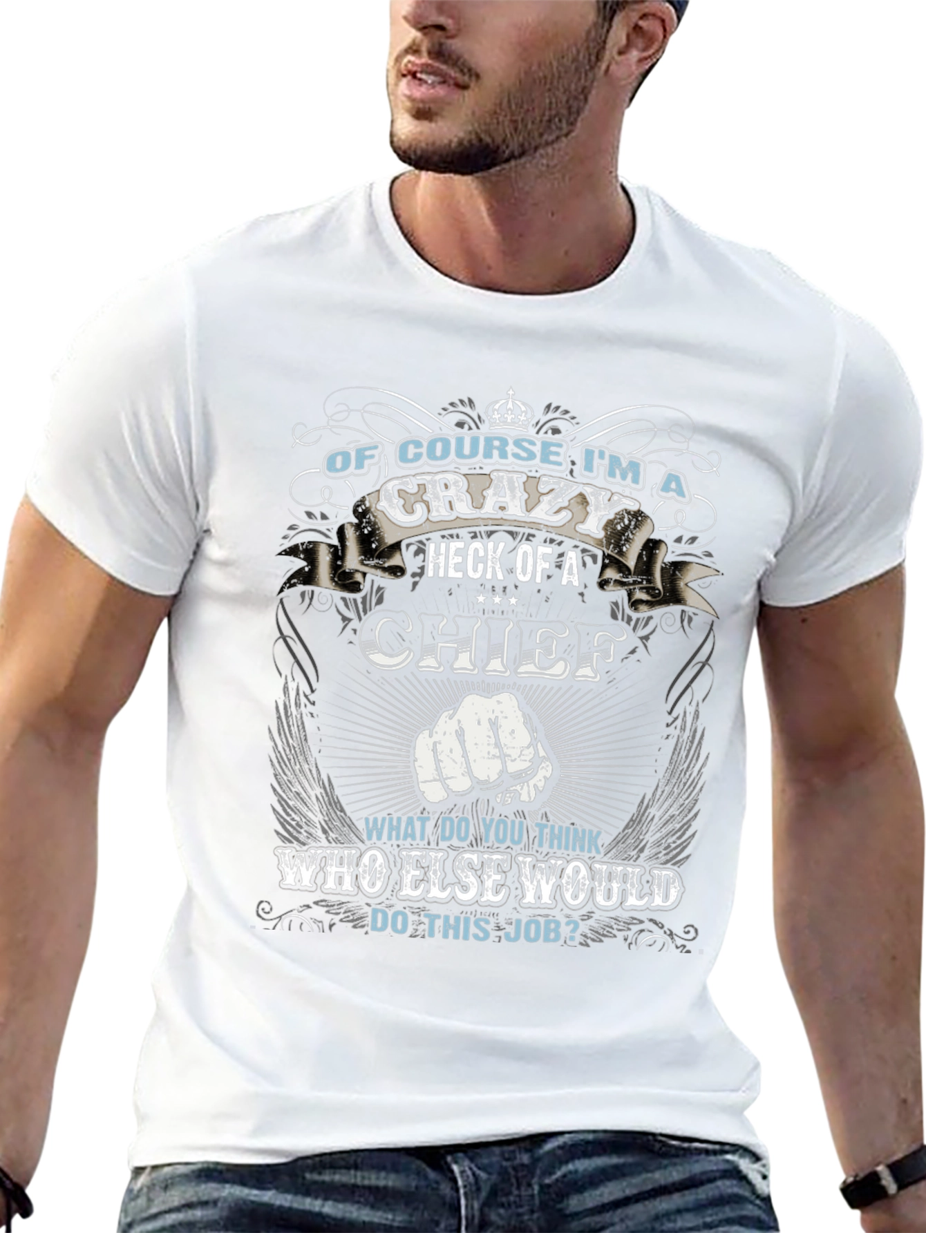 Crazy Chief Graphic T-Shirt - Novelty Apparel