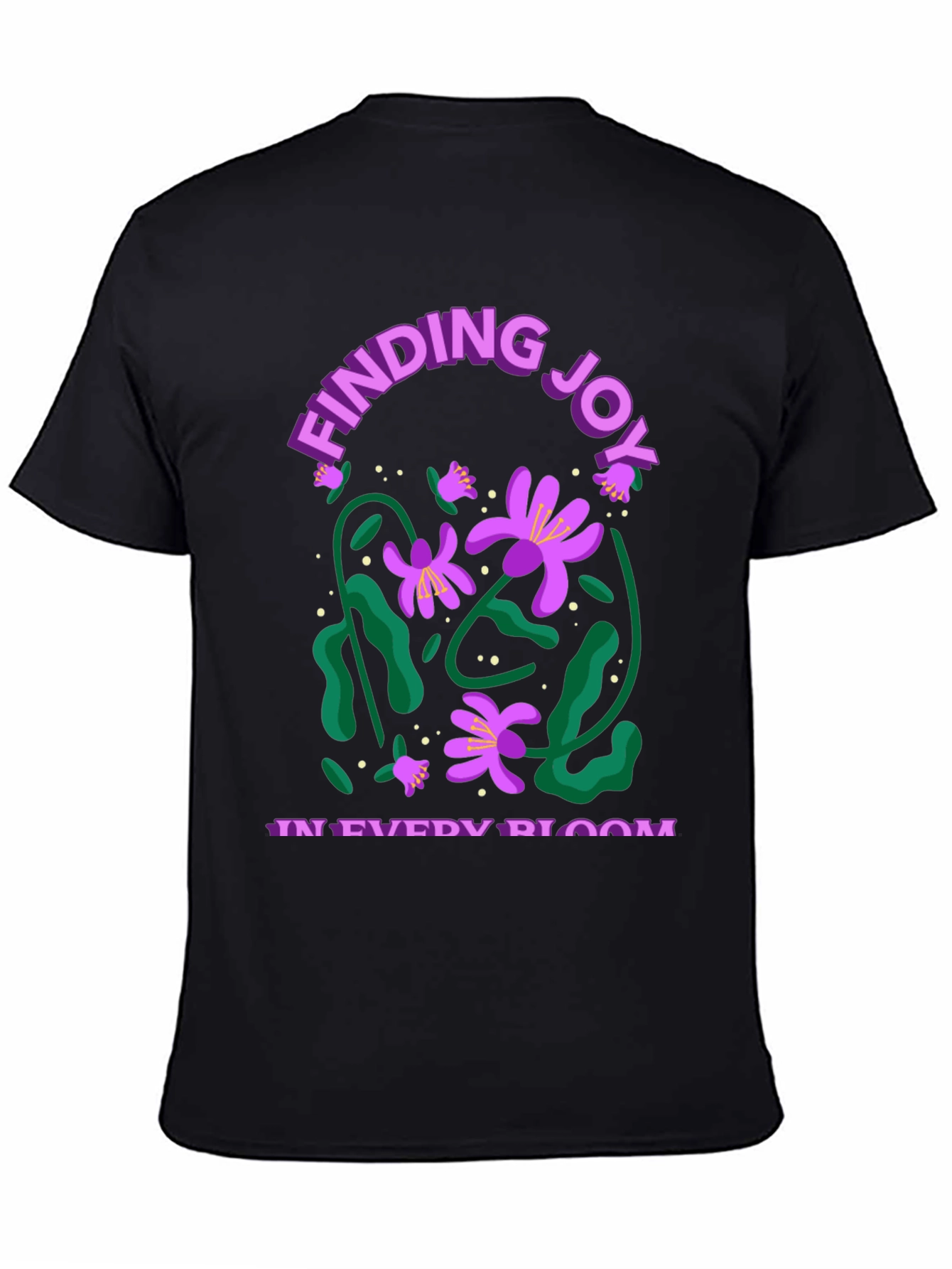 Finding Joy in Every Bloom Black Graphic Tee