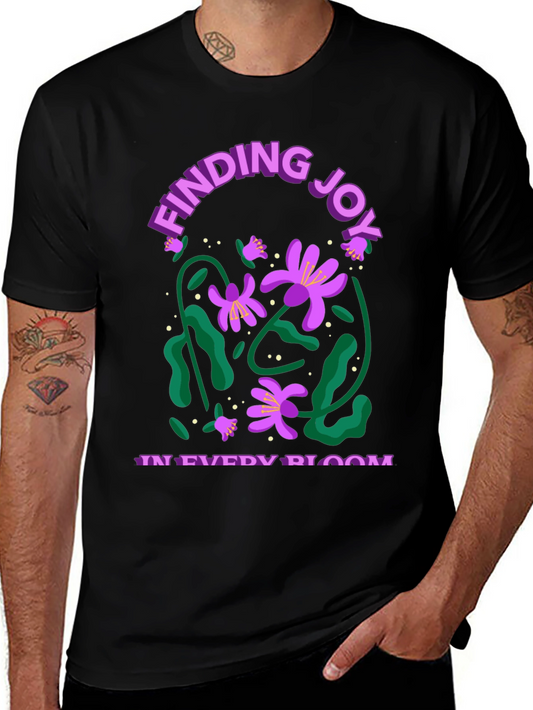 Finding Joy in Every Bloom Black Graphic Tee