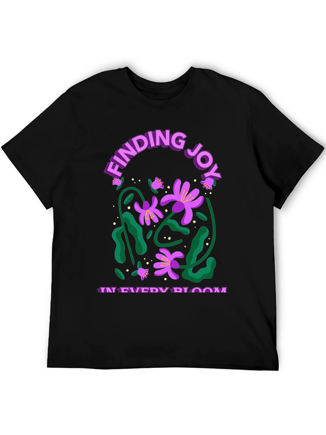 Finding Joy in Every Bloom Black Graphic Tee