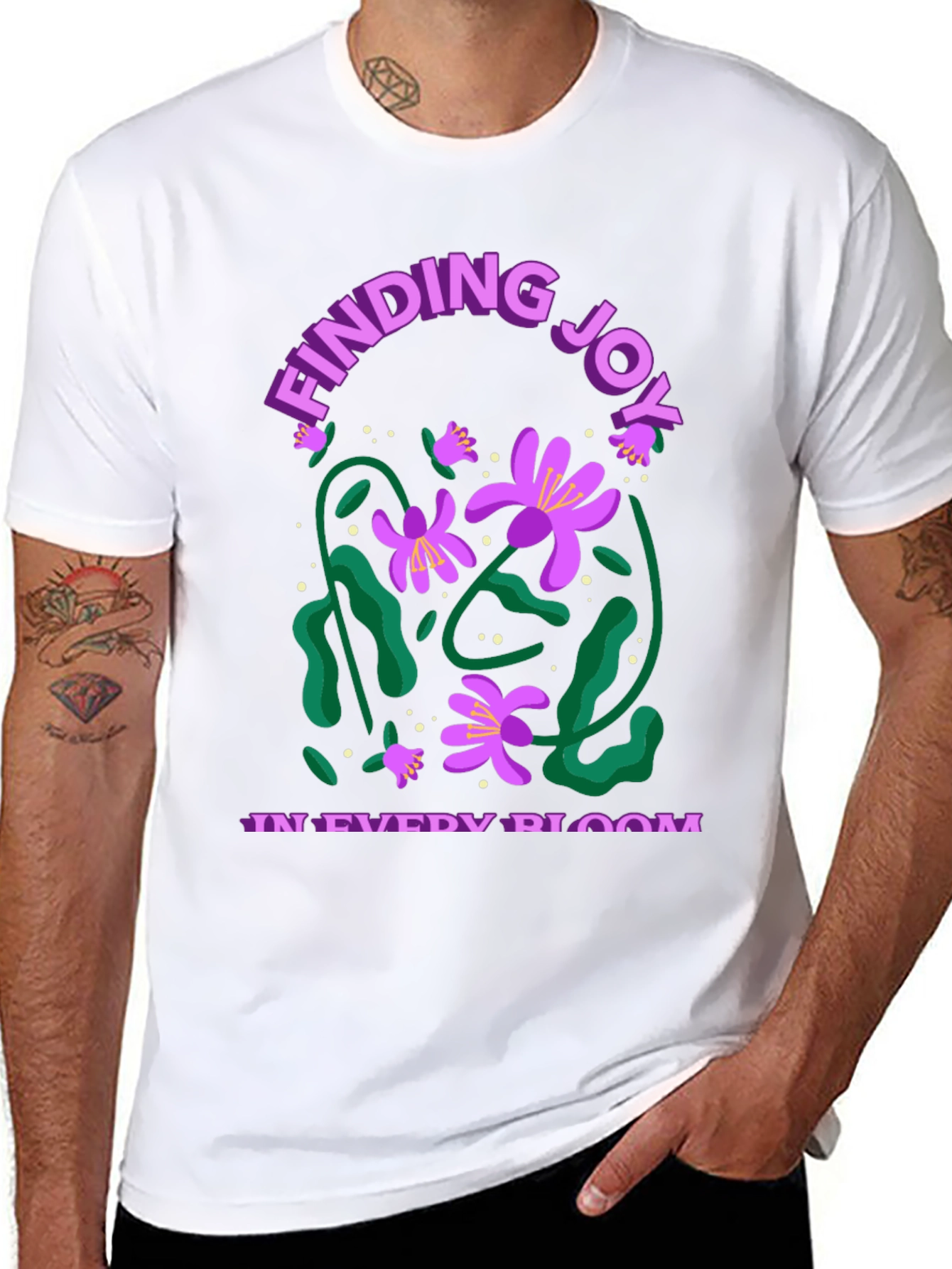 Finding Joy in Every Bloom Black Graphic Tee