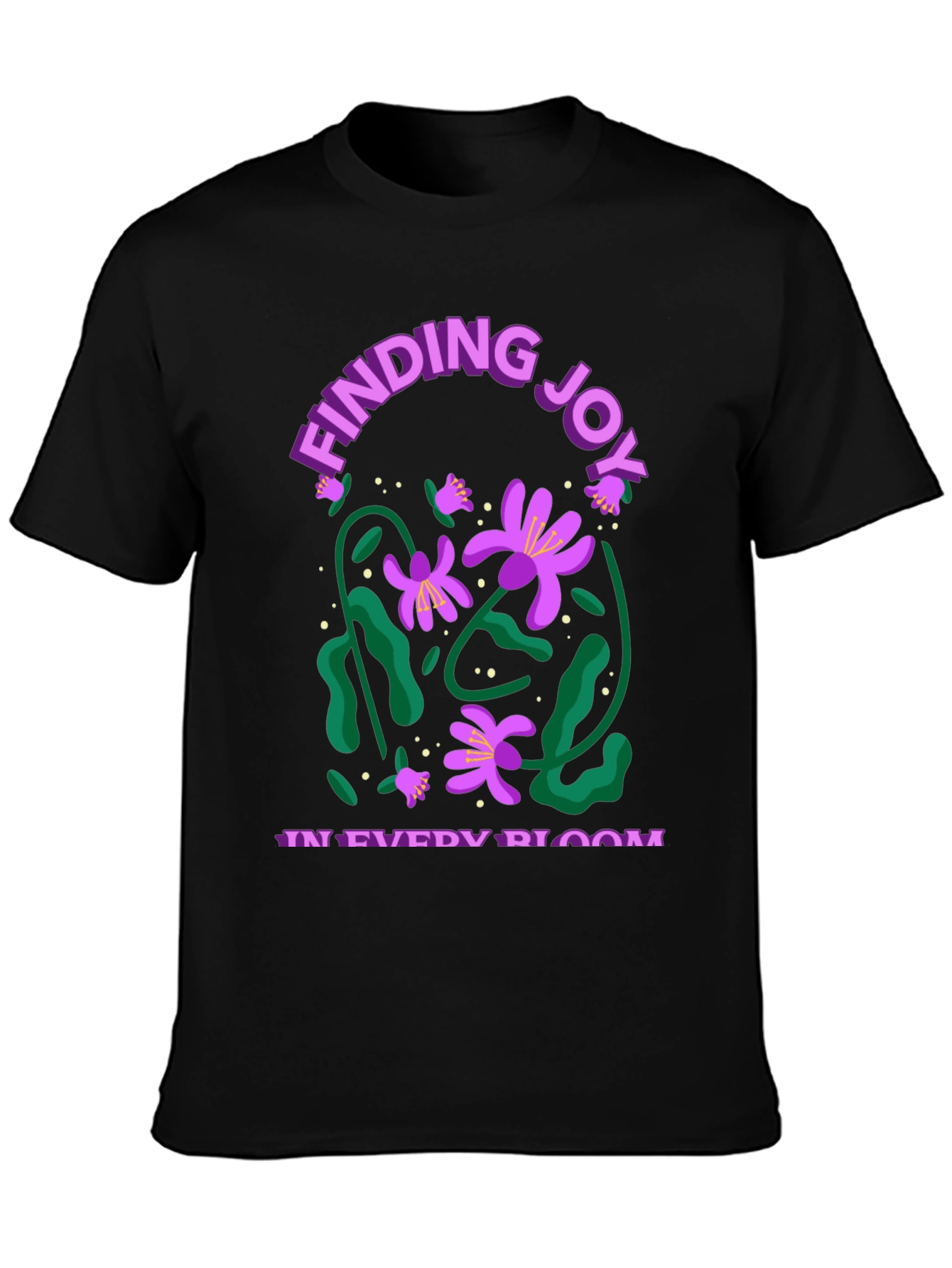 Finding Joy in Every Bloom Black Graphic Tee