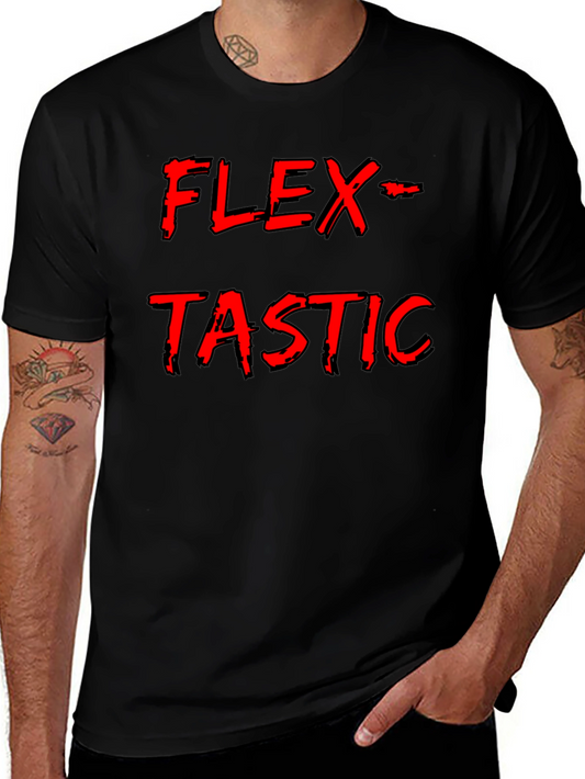 Flex-Tastic Mens Black Graphic Tee