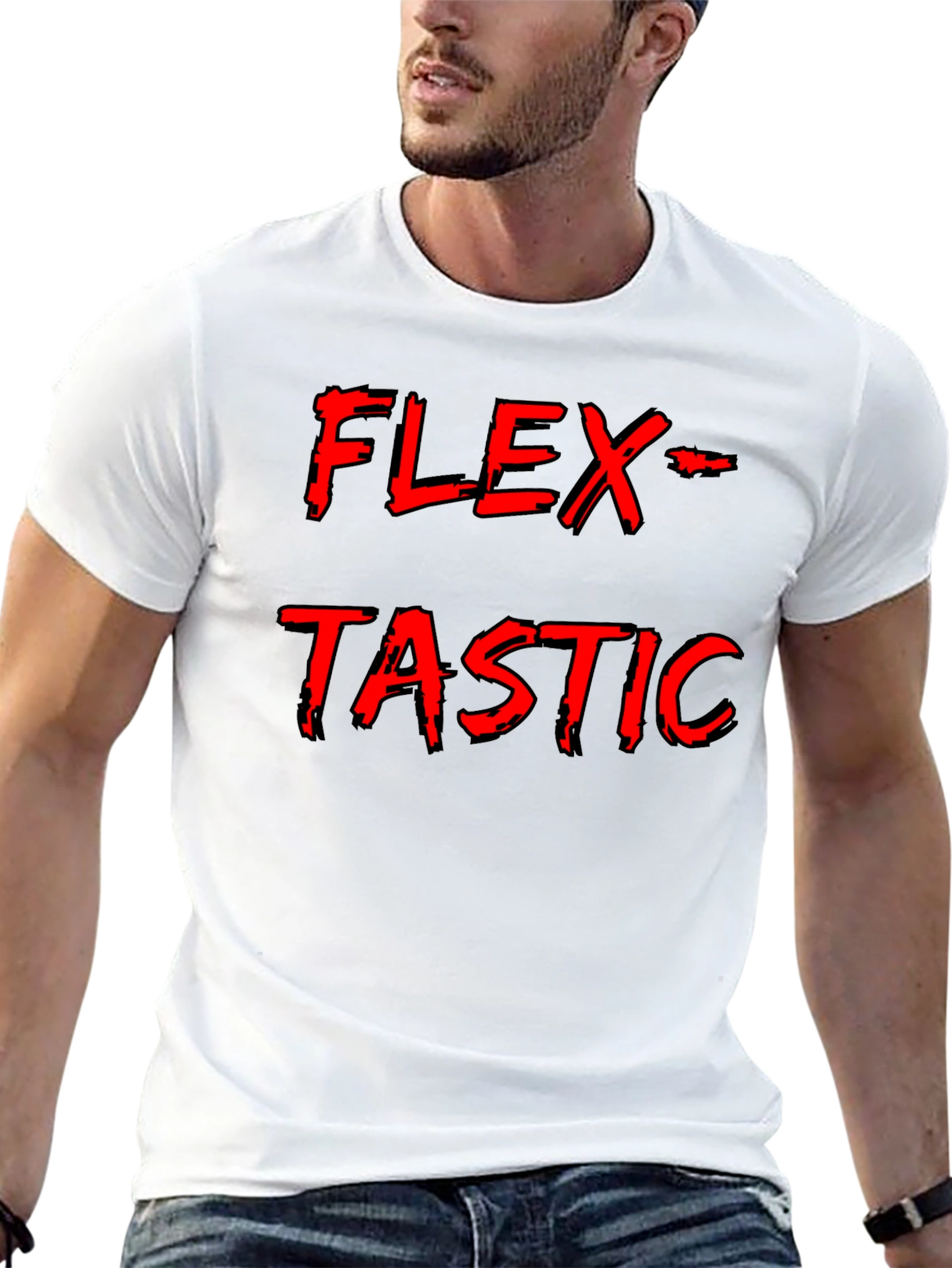 Flex-Tastic Mens Black Graphic Tee