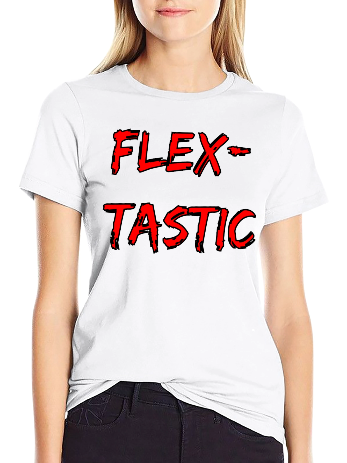 Flex-Tastic Mens Black Graphic Tee