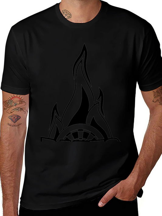Flaming Wheel Black Graphic Tee
