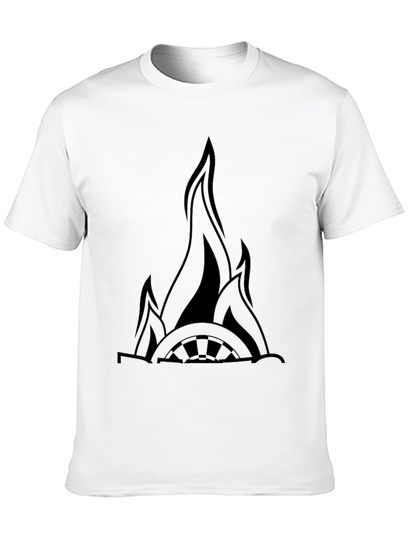Flaming Wheel Black Graphic Tee