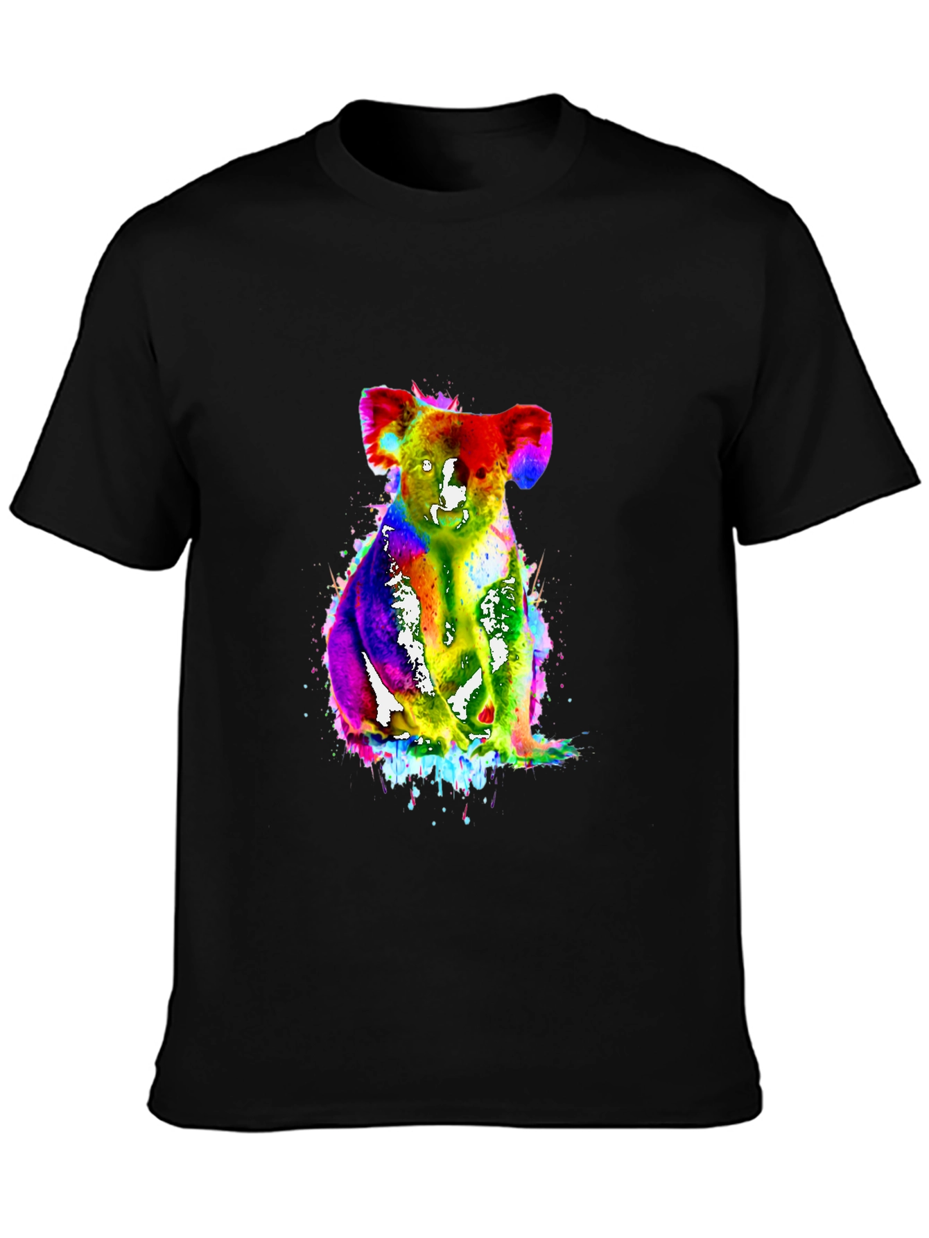 Vibrant Koala Tee - Mens Black Graphic T-Shirt