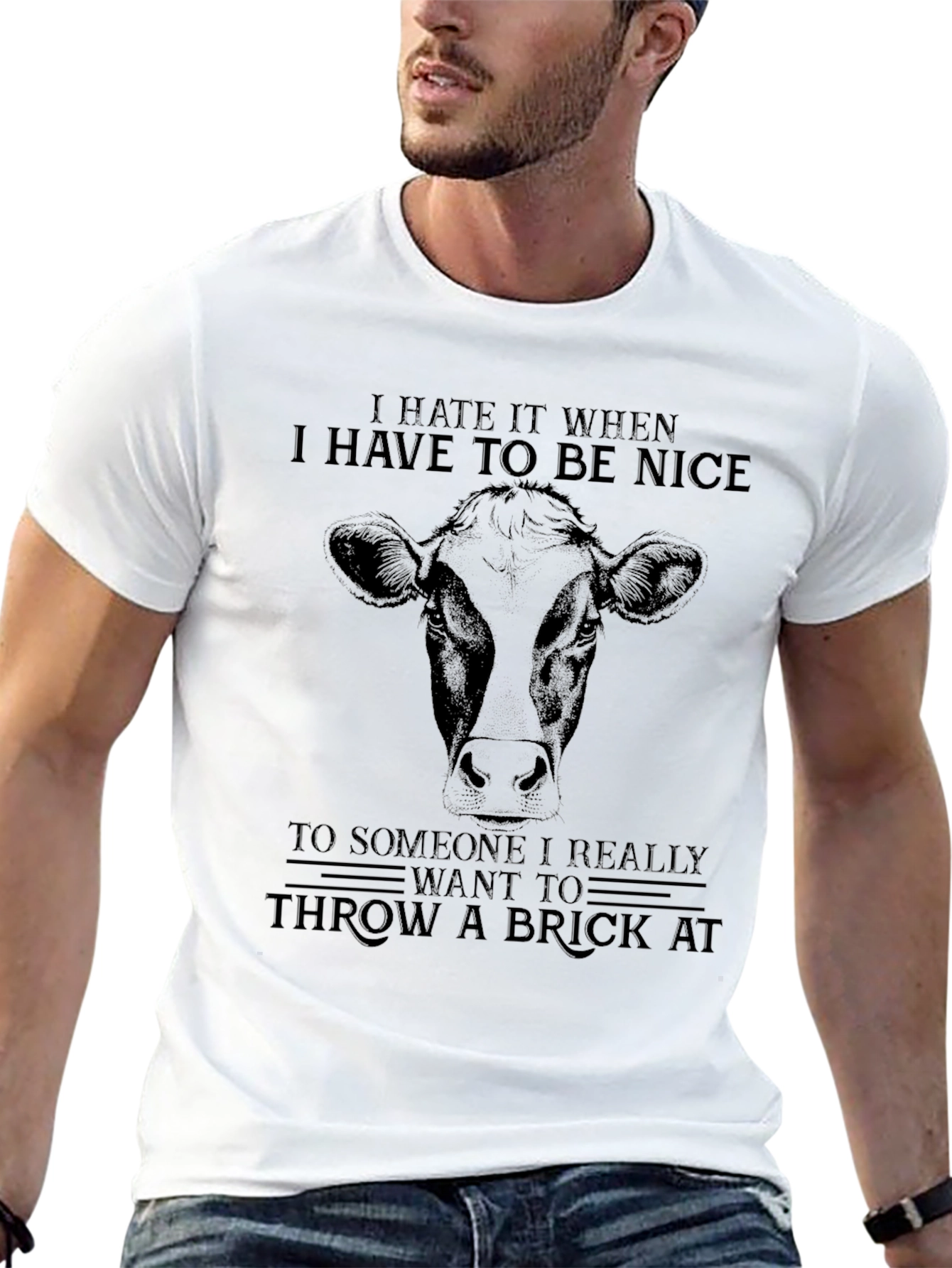 Funny Cow T-Shirt: I Hate to be Nice