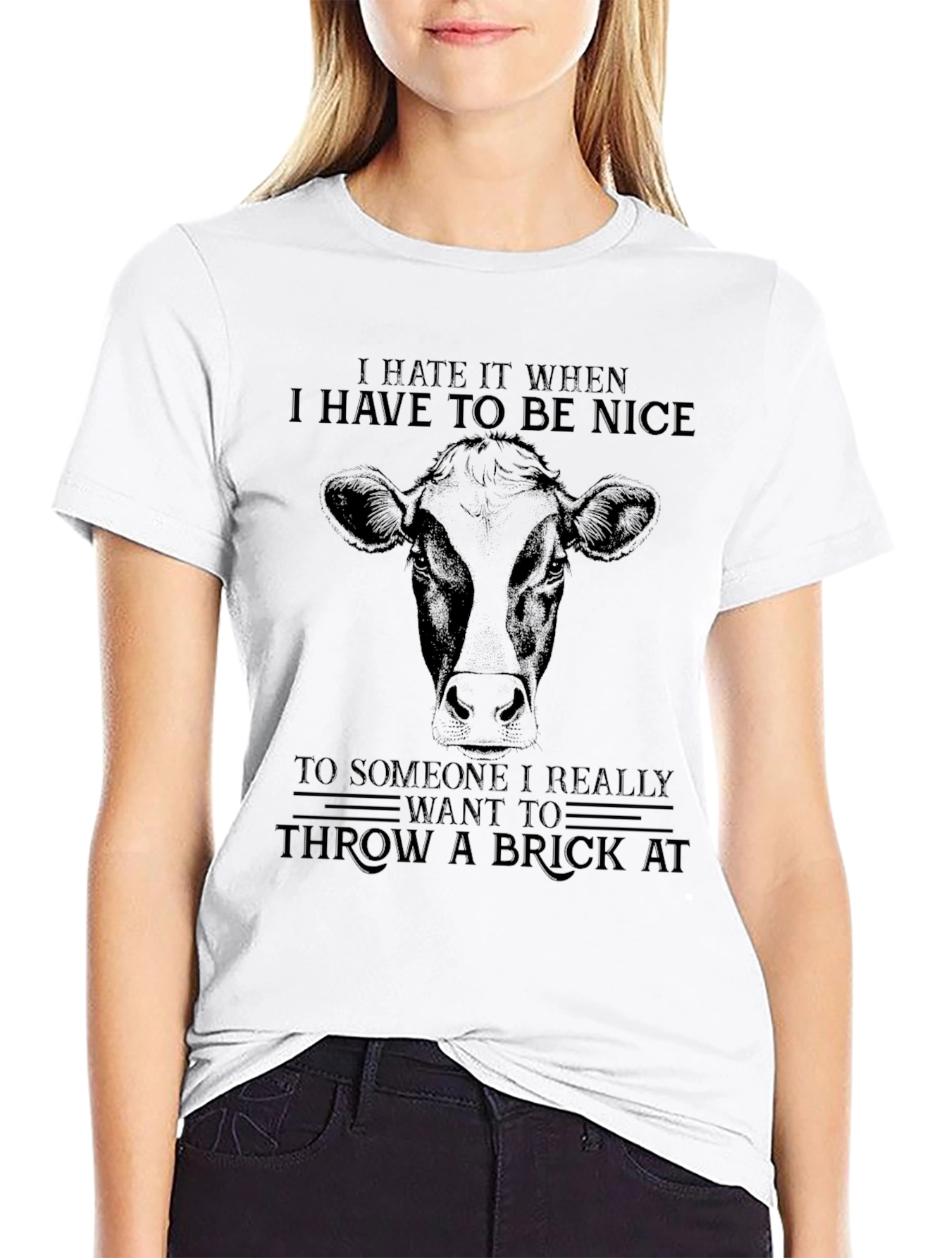 Funny Cow T-Shirt: I Hate to be Nice