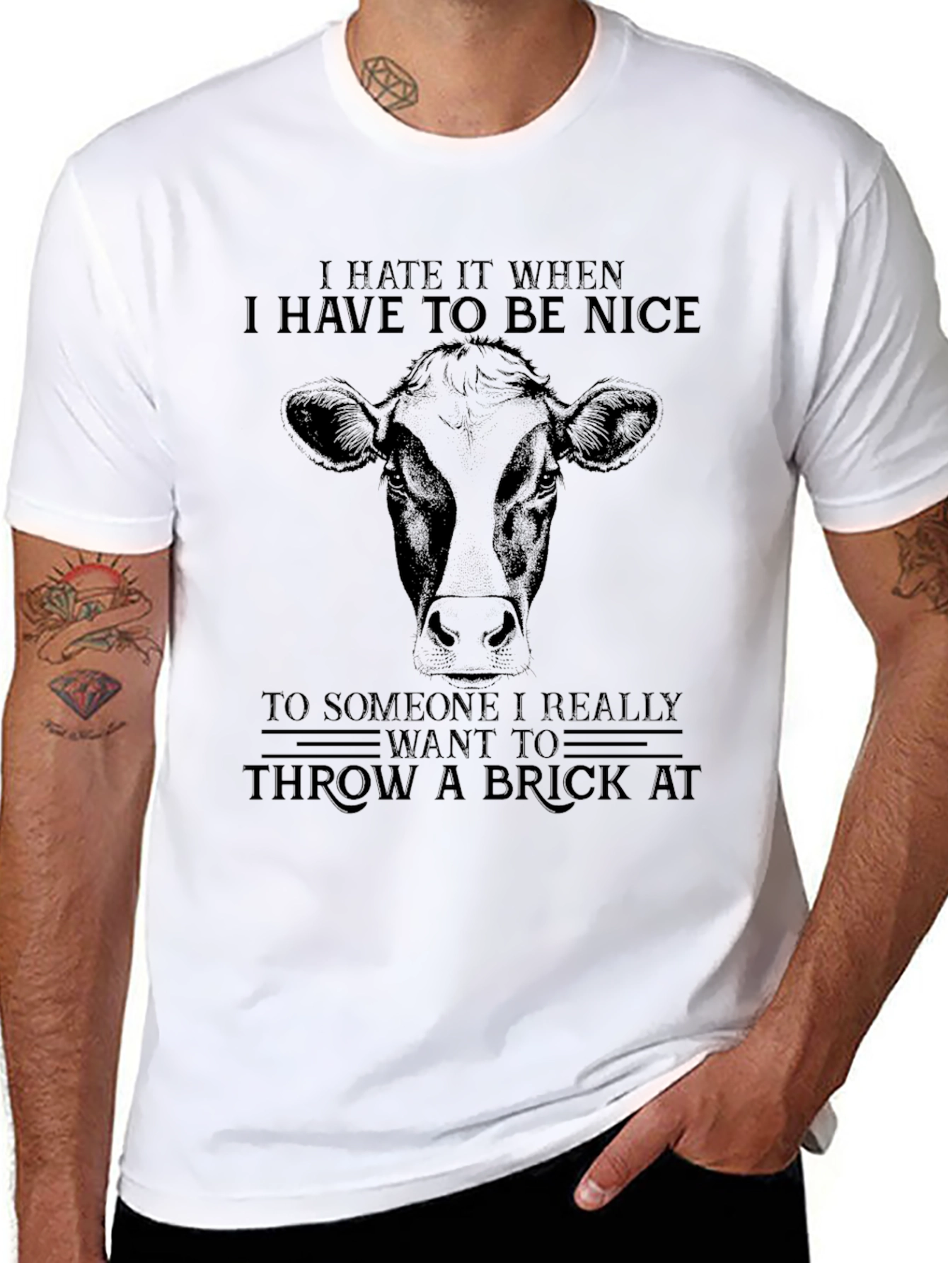 Funny Cow T-Shirt: I Hate to be Nice