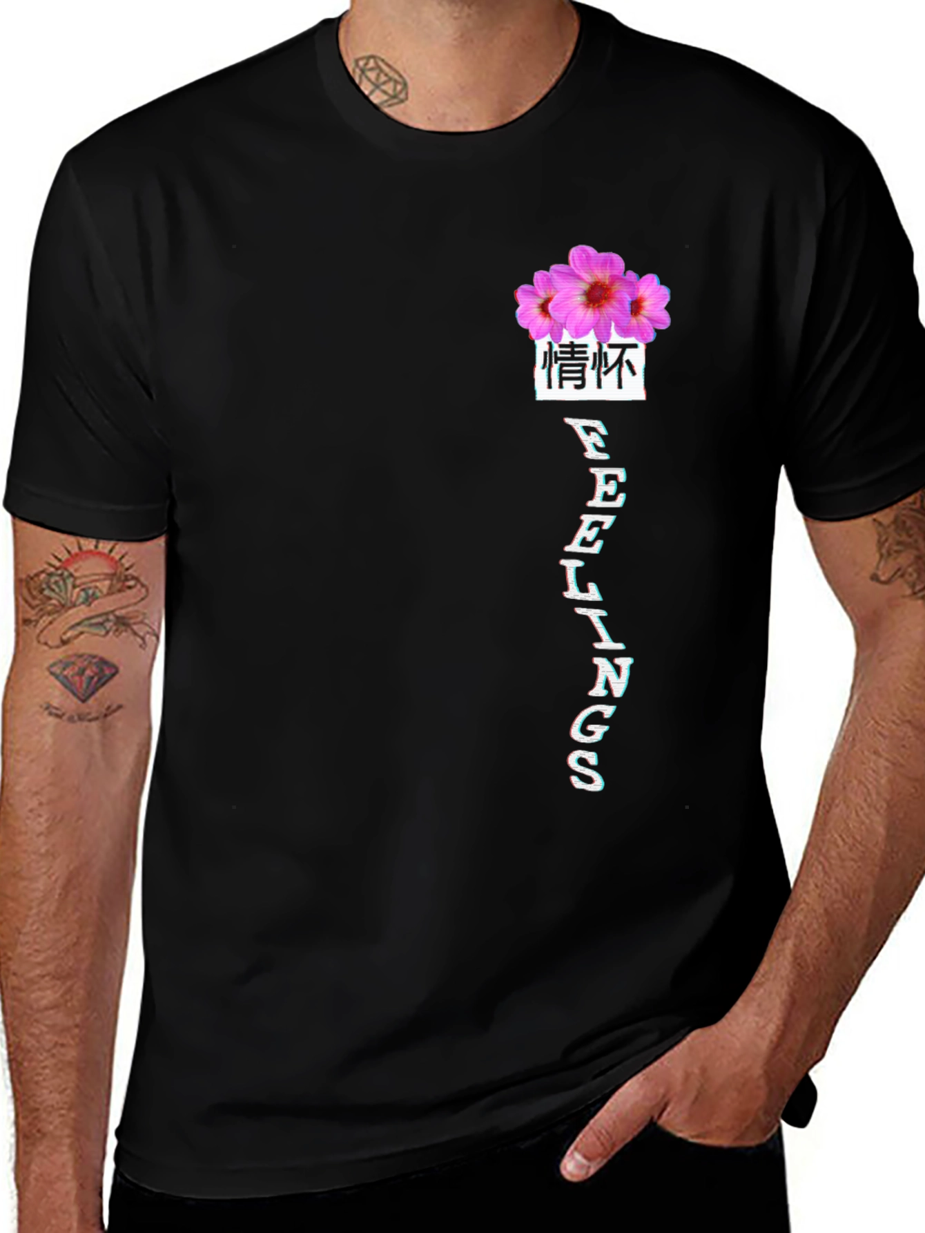Floral Feelings Graphic Tee - Black