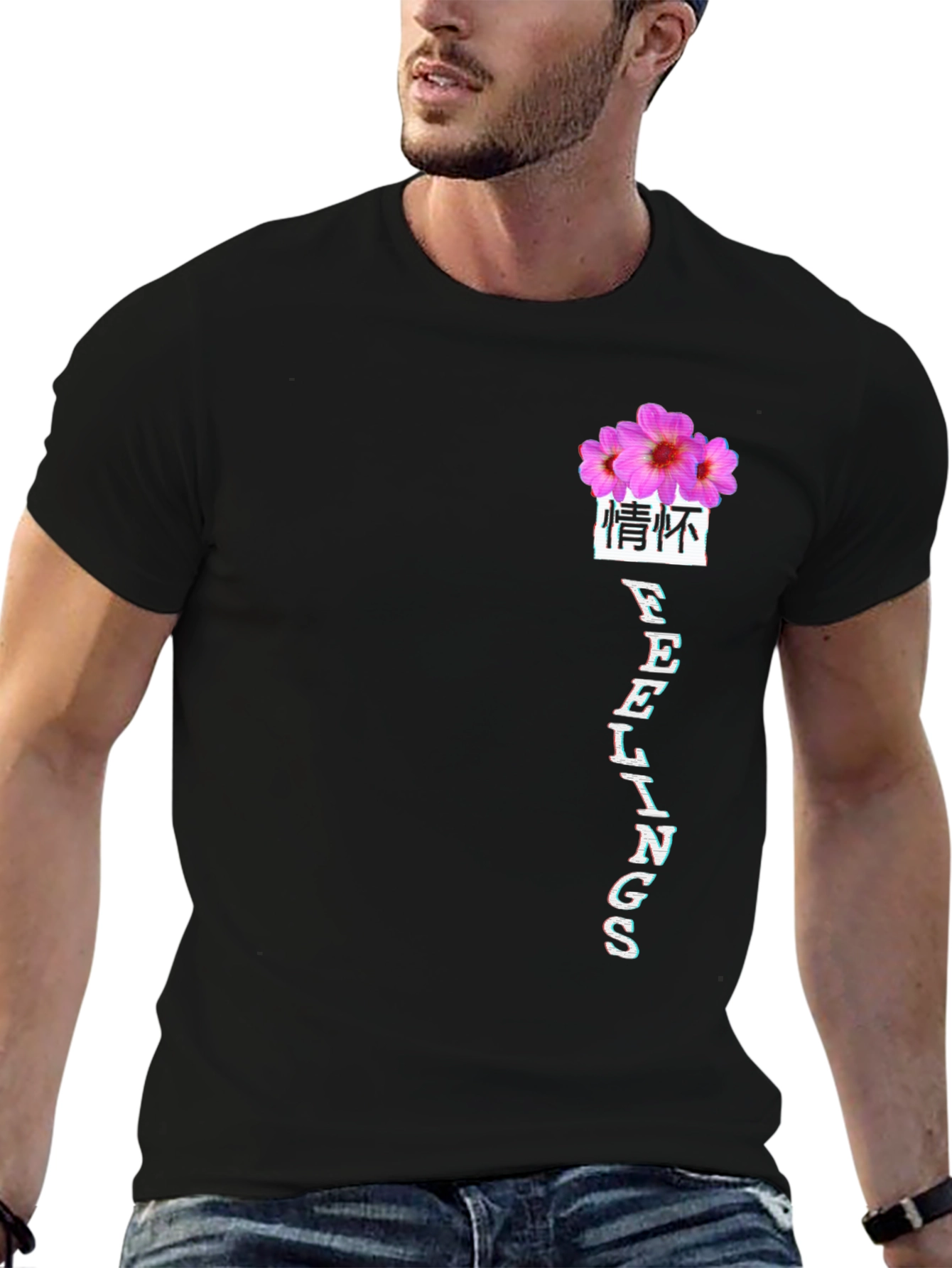 Floral Feelings Graphic Tee - Black