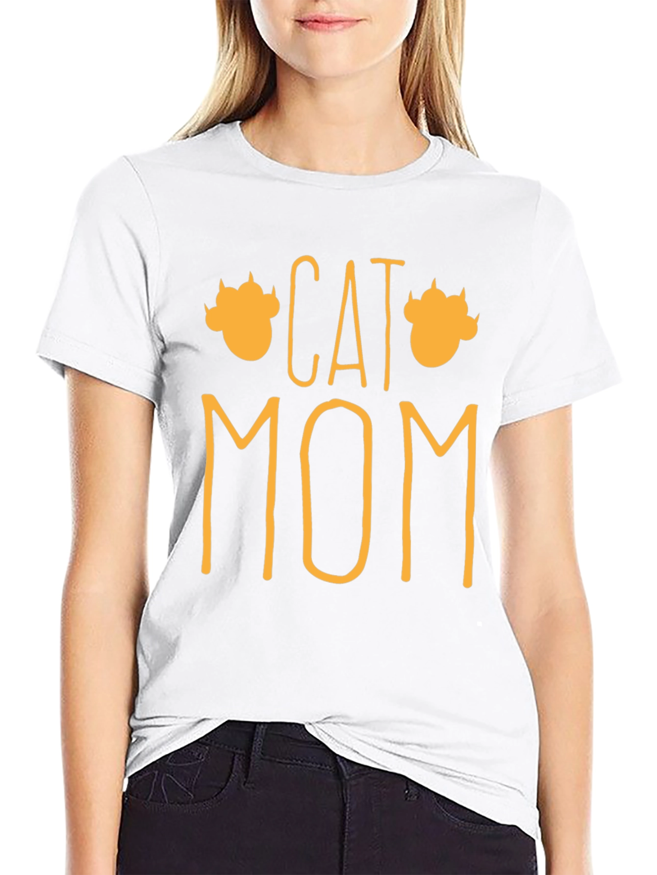 Cat Mom Graphic T-Shirt - Black