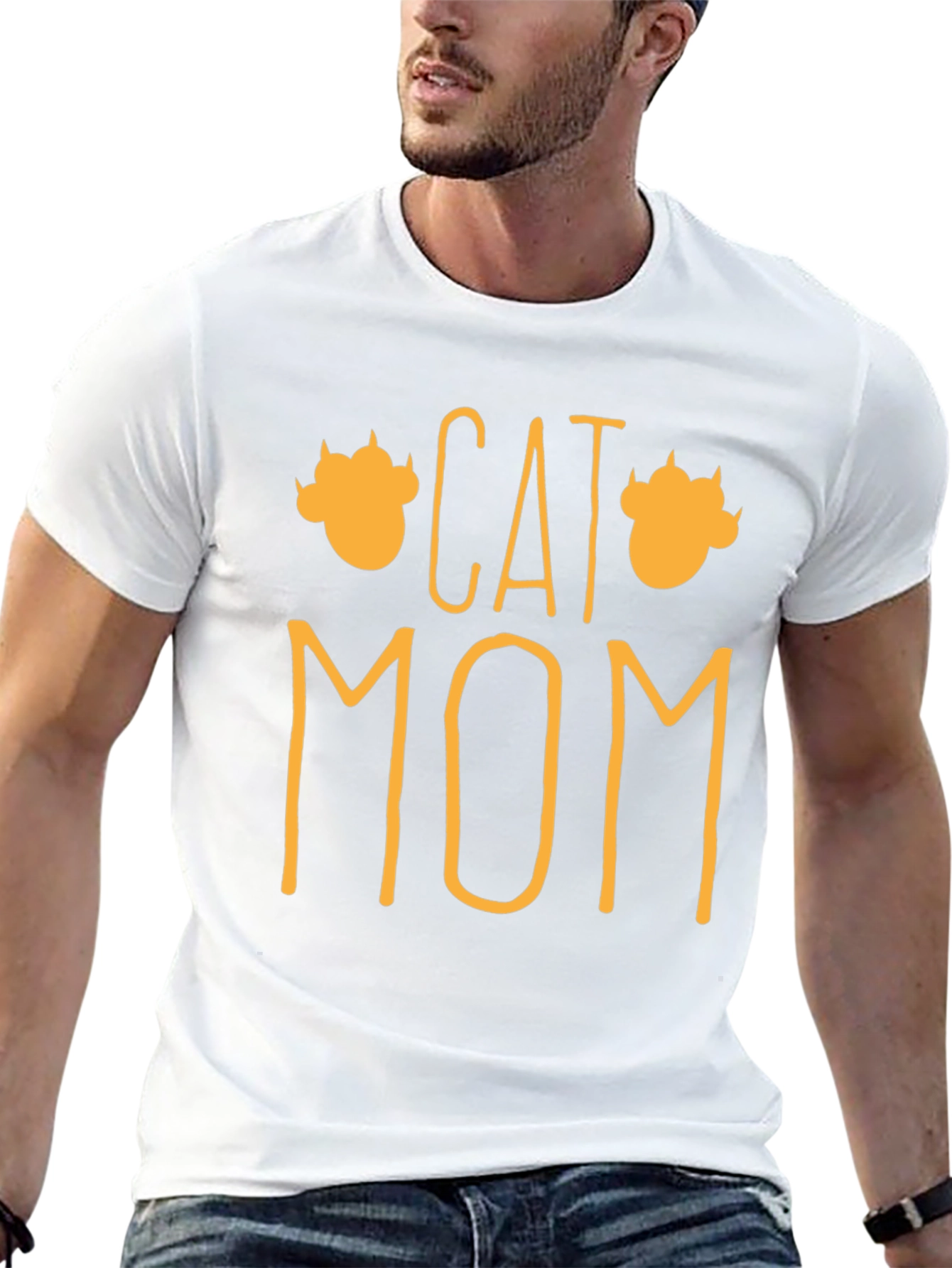 Cat Mom Graphic T-Shirt - Black