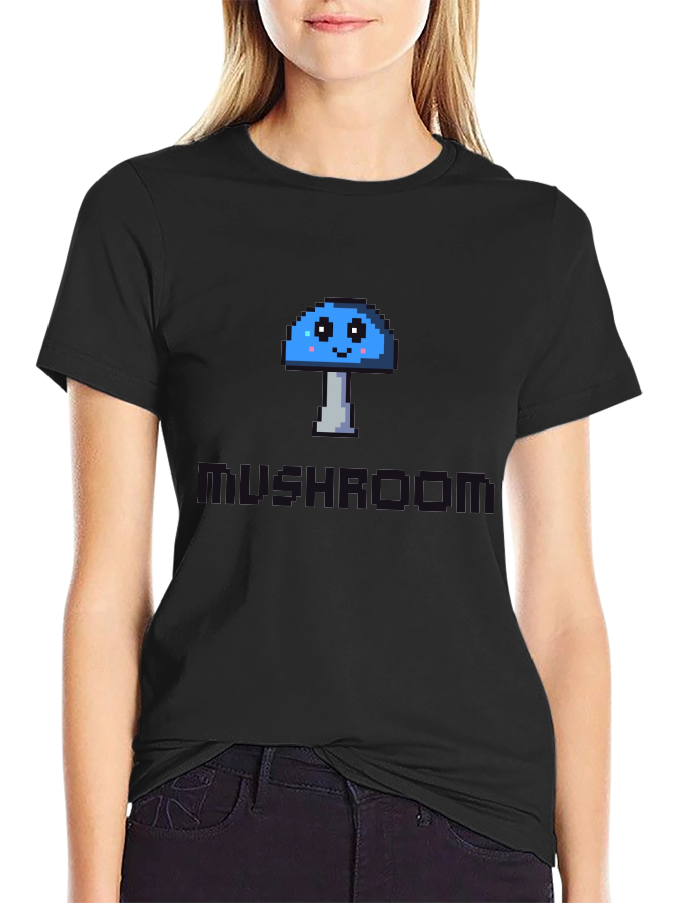 Pixel Mushroom Graphic Tee - Unisex Cotton Blend