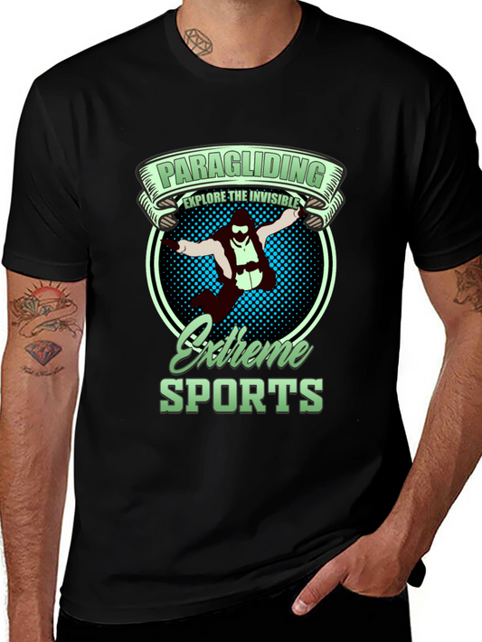 Paragliding Extreme Sports Black T-Shirt