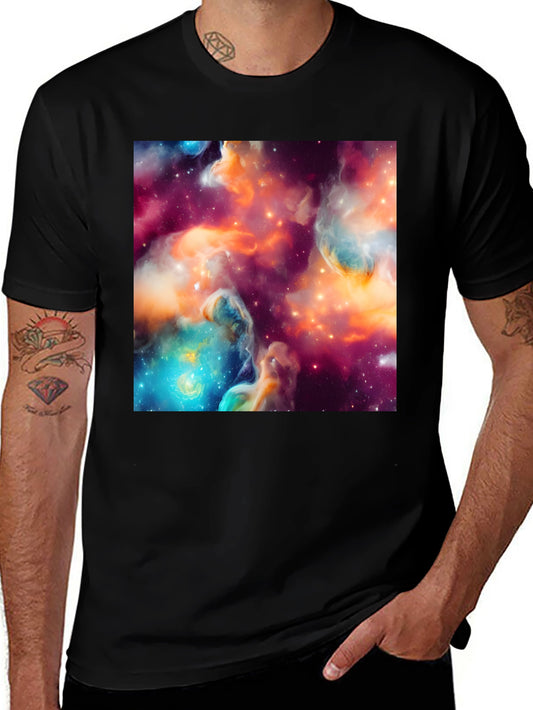 Nebula Print Black T-Shirt