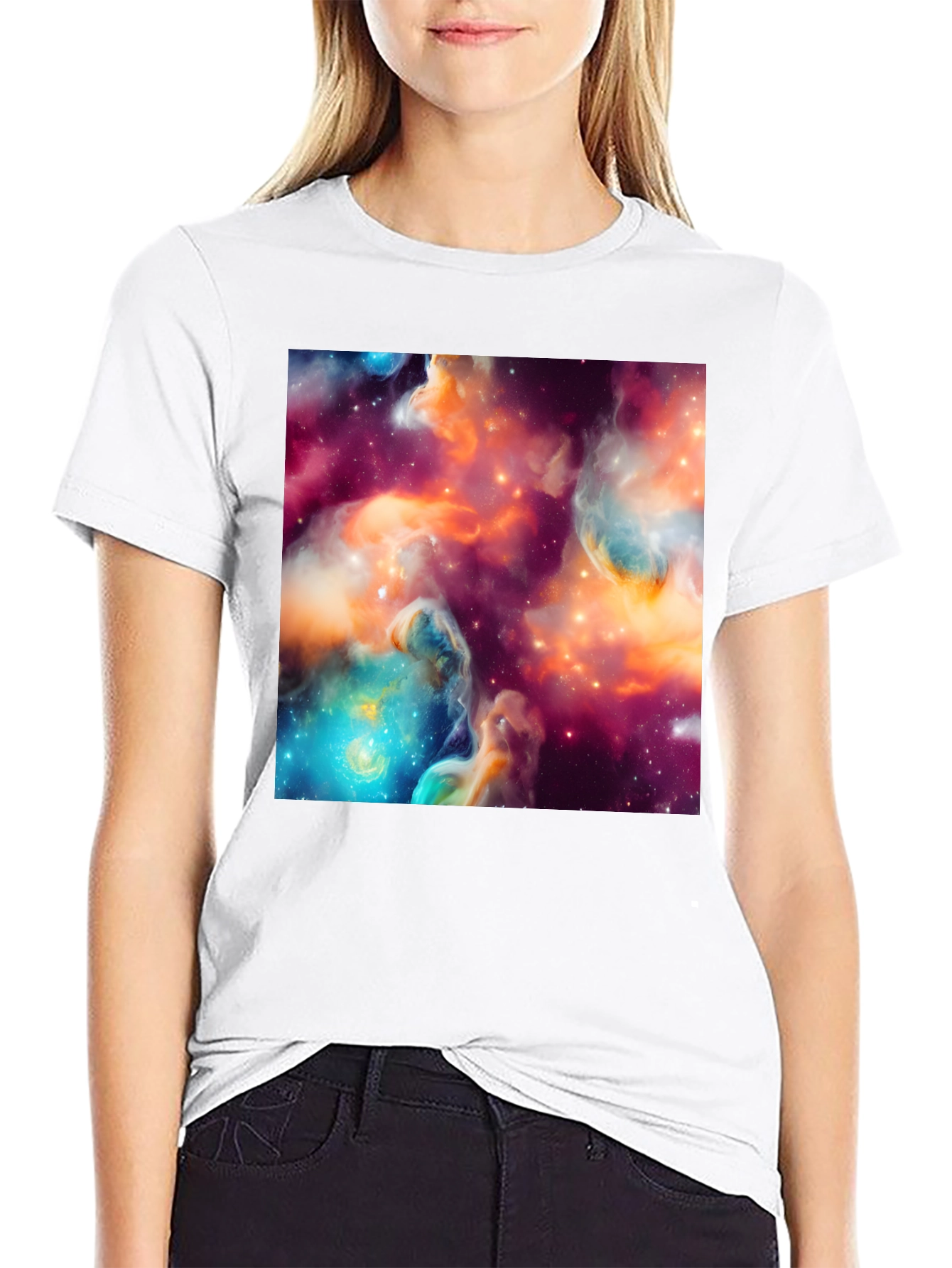 Nebula Print Black T-Shirt