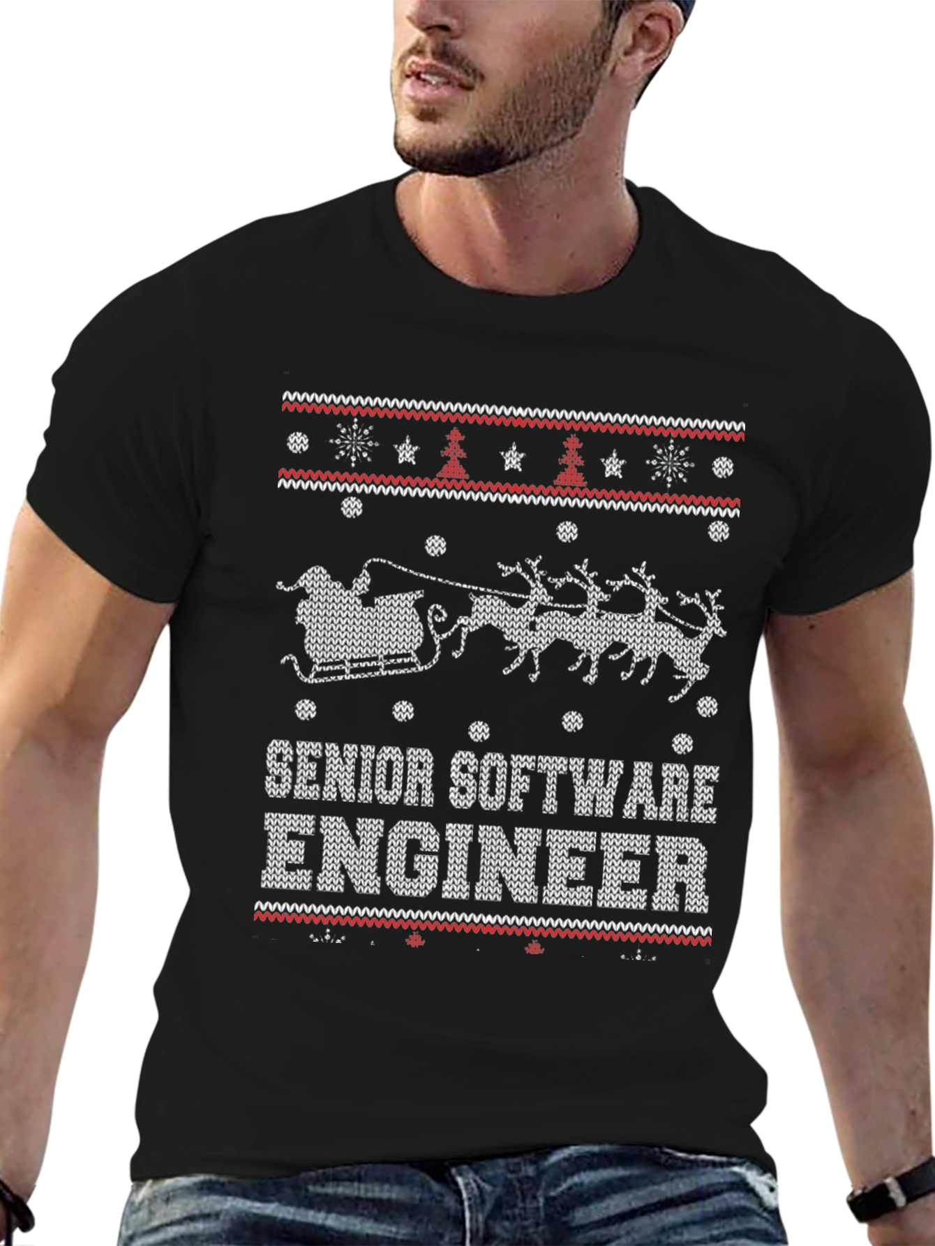 Senior Software Engineer Ugly Christmas Sweater T-Shirt