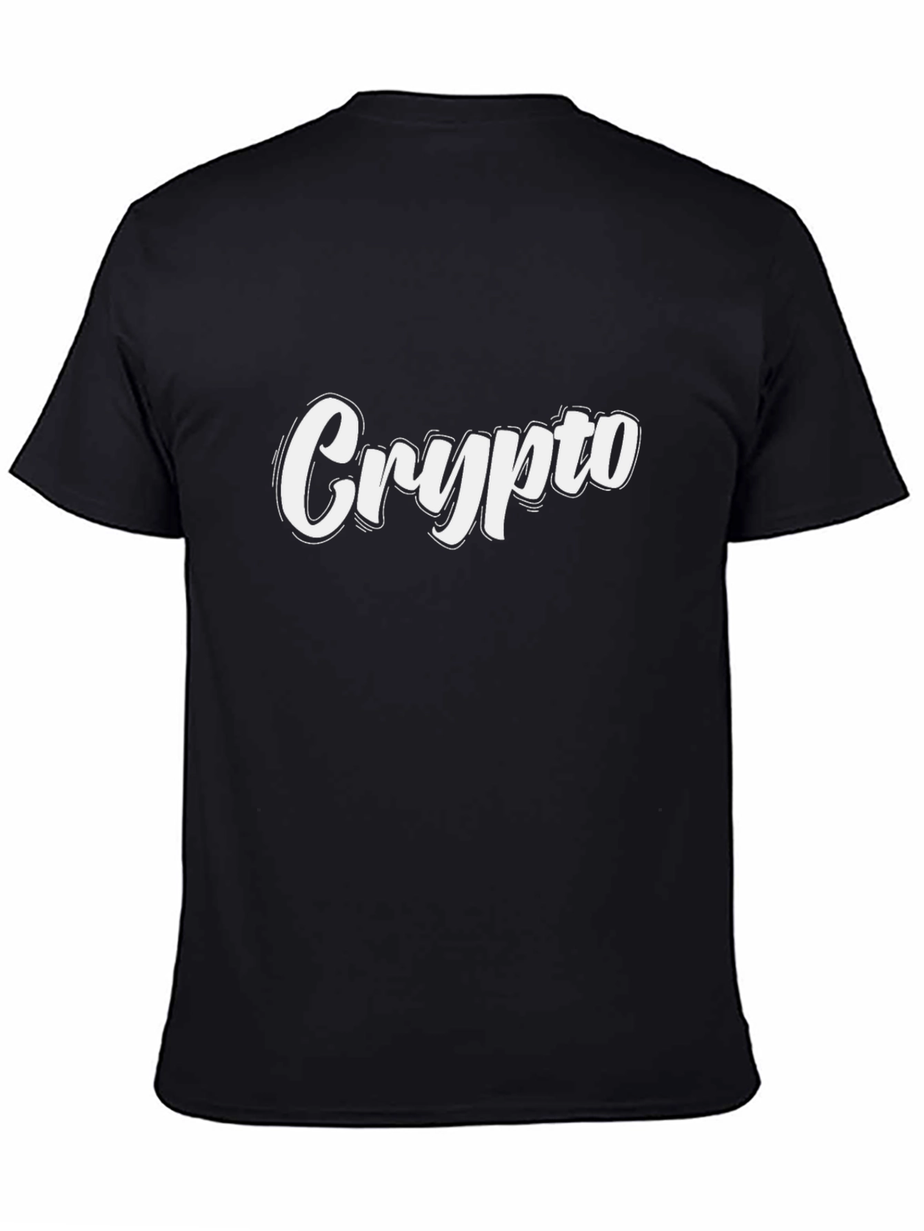 Crypto White Graphic Black T-Shirt