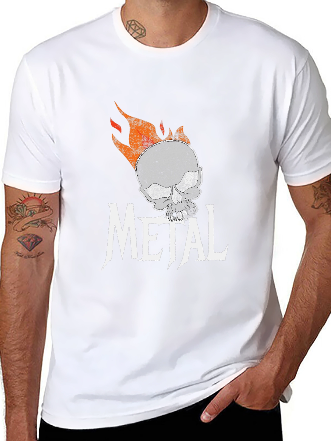 Metal Skull Graphic T-Shirt