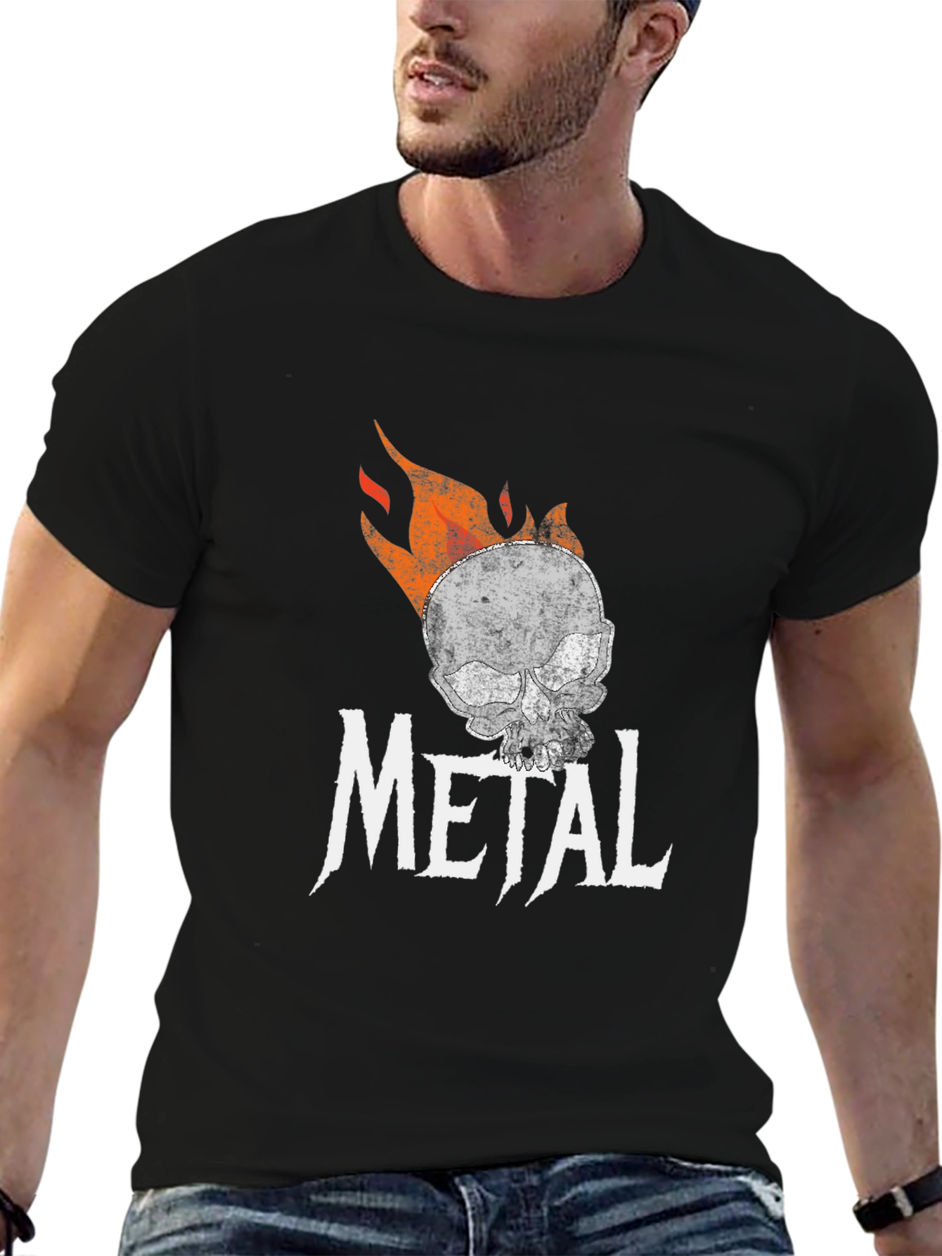 Metal Skull Graphic T-Shirt