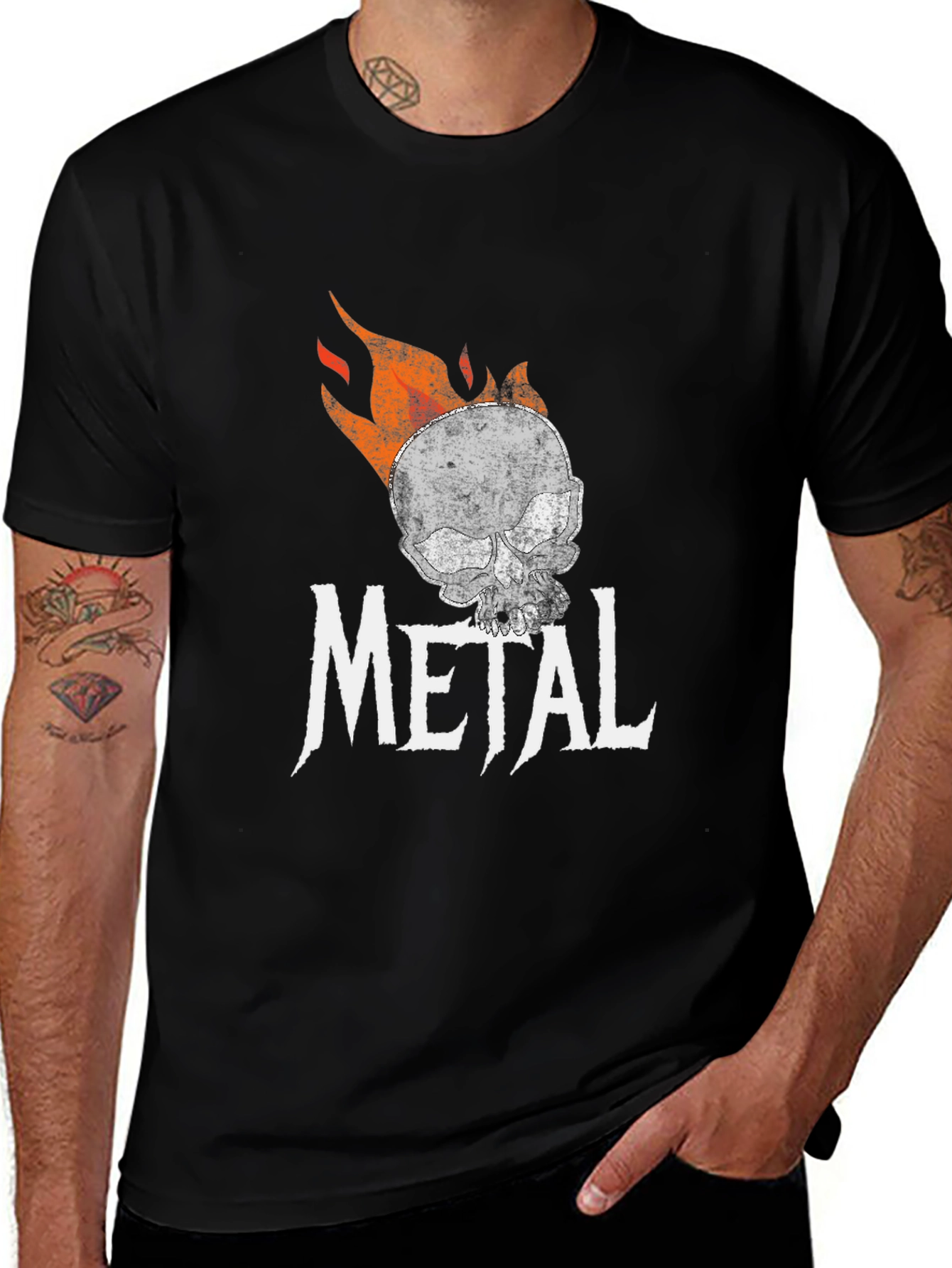 Metal Skull Graphic T-Shirt