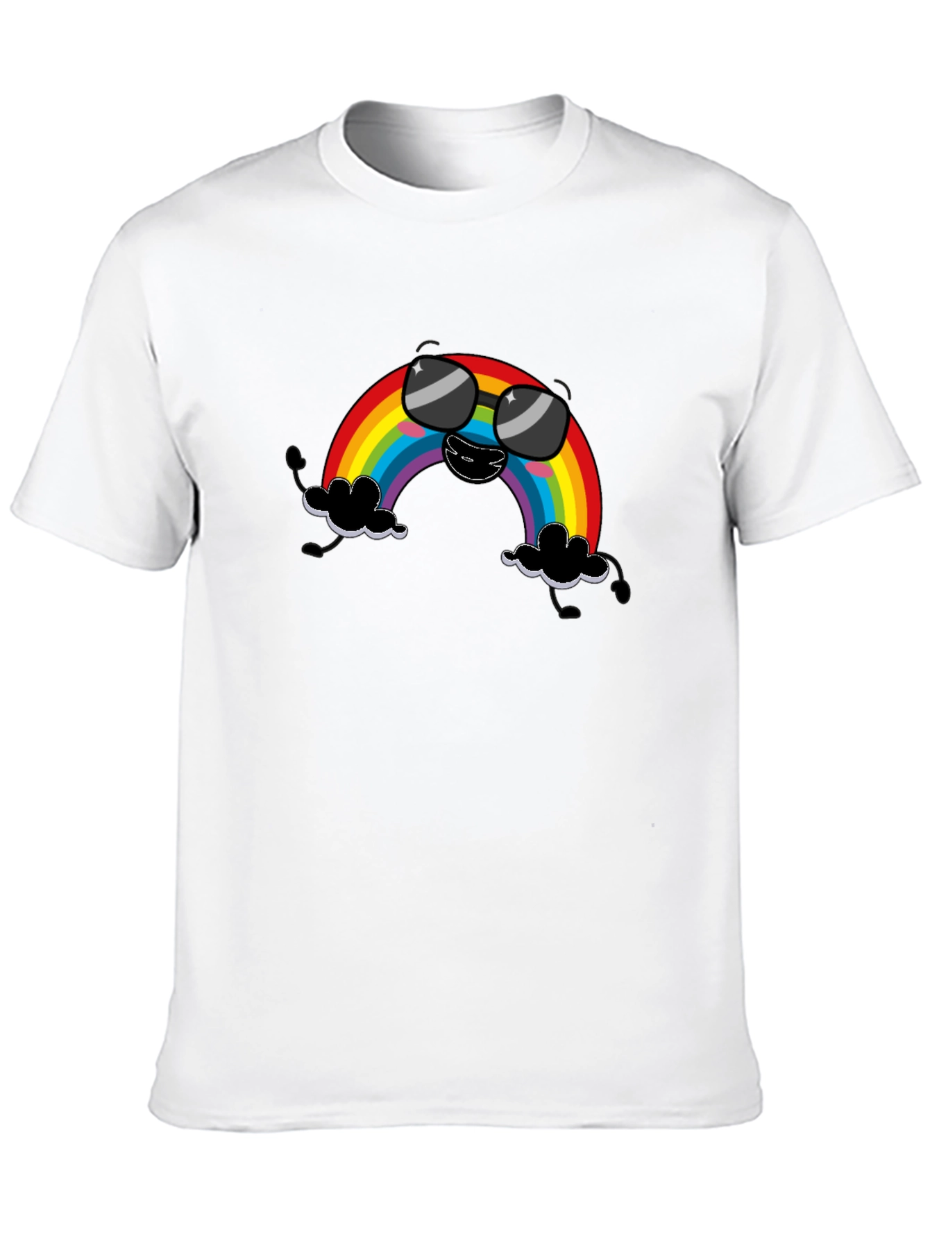 Cool Rainbow Graphic T-Shirt - Black Cotton Tee