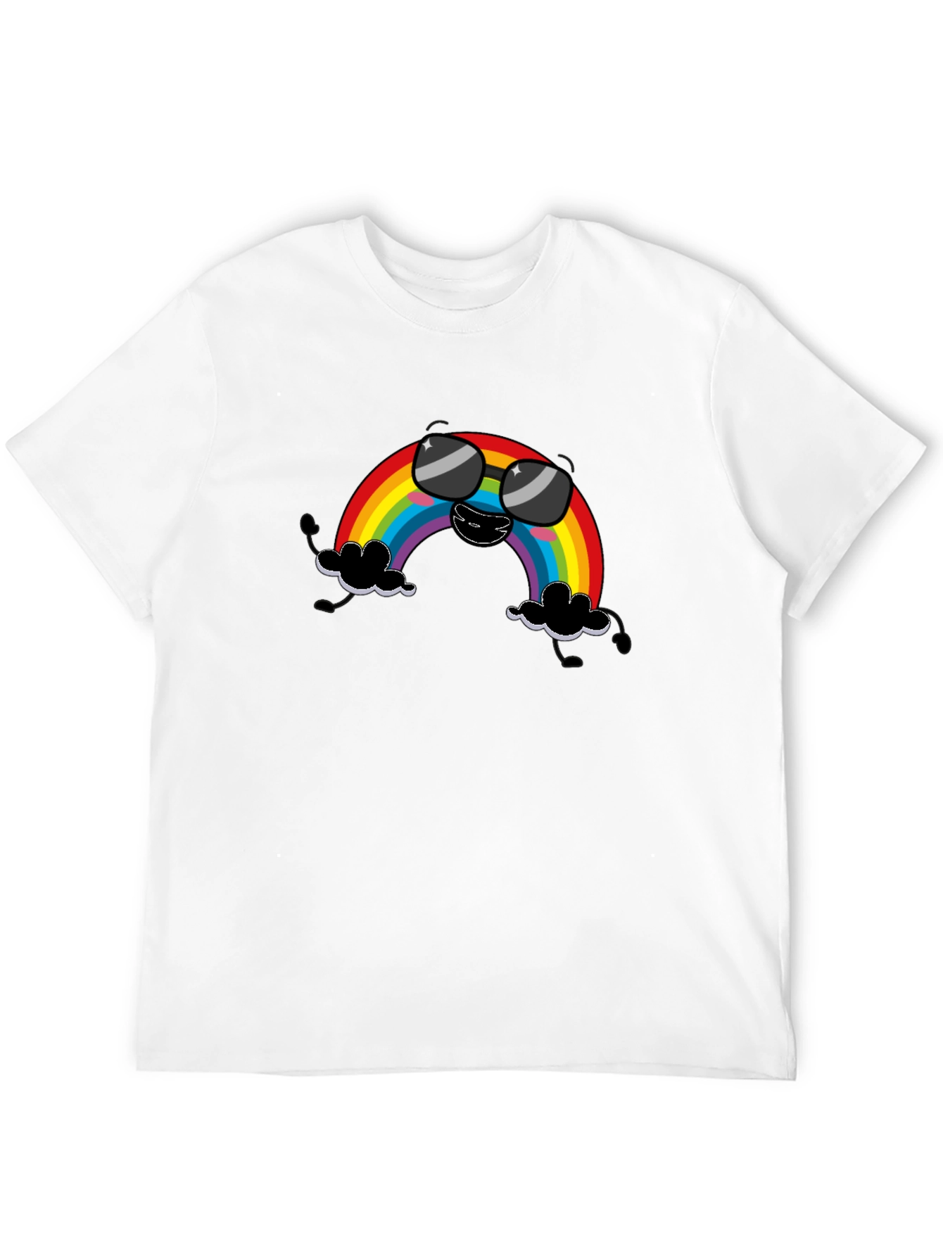 Cool Rainbow Graphic T-Shirt - Black Cotton Tee