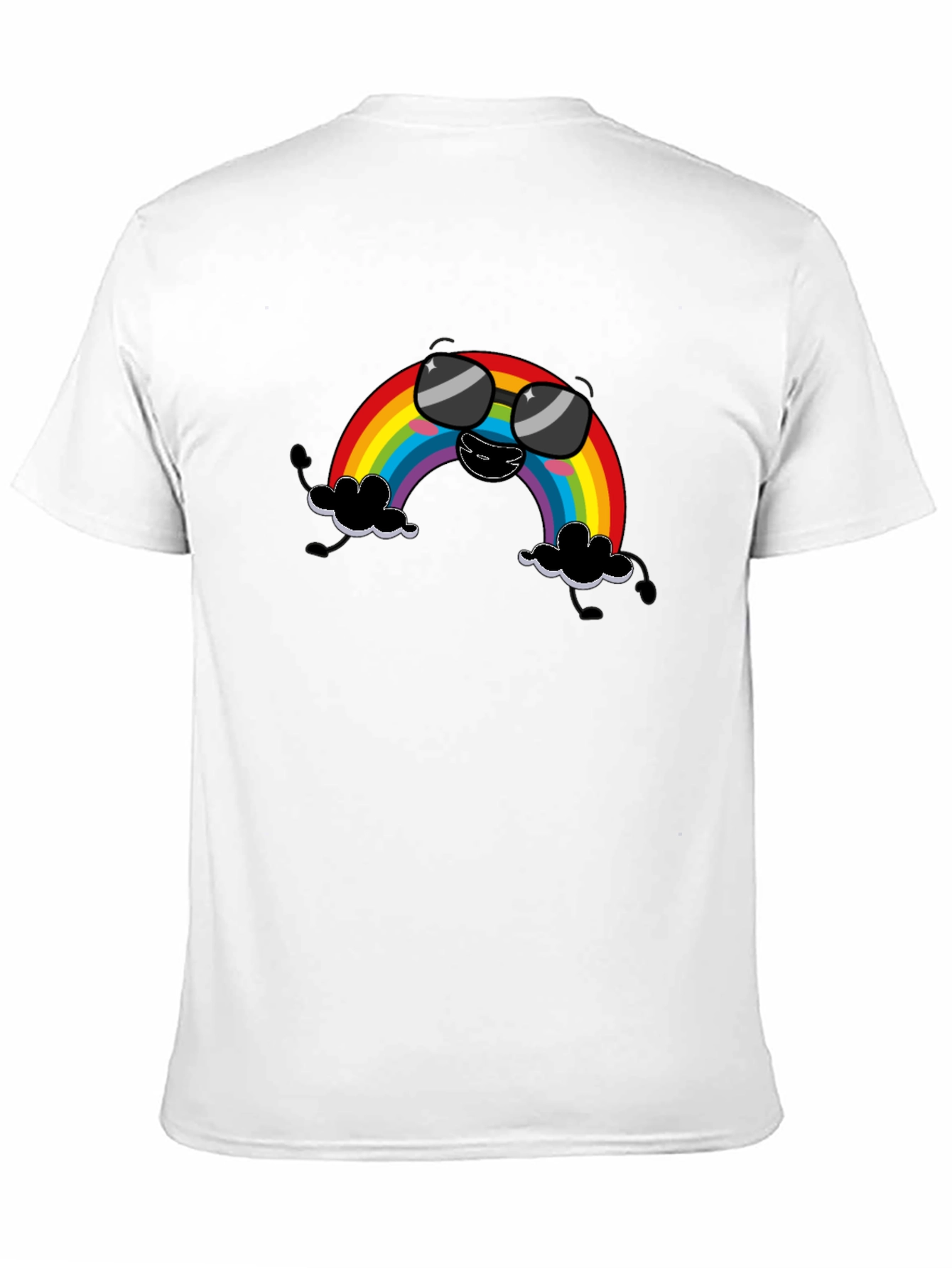 Cool Rainbow Graphic T-Shirt - Black Cotton Tee