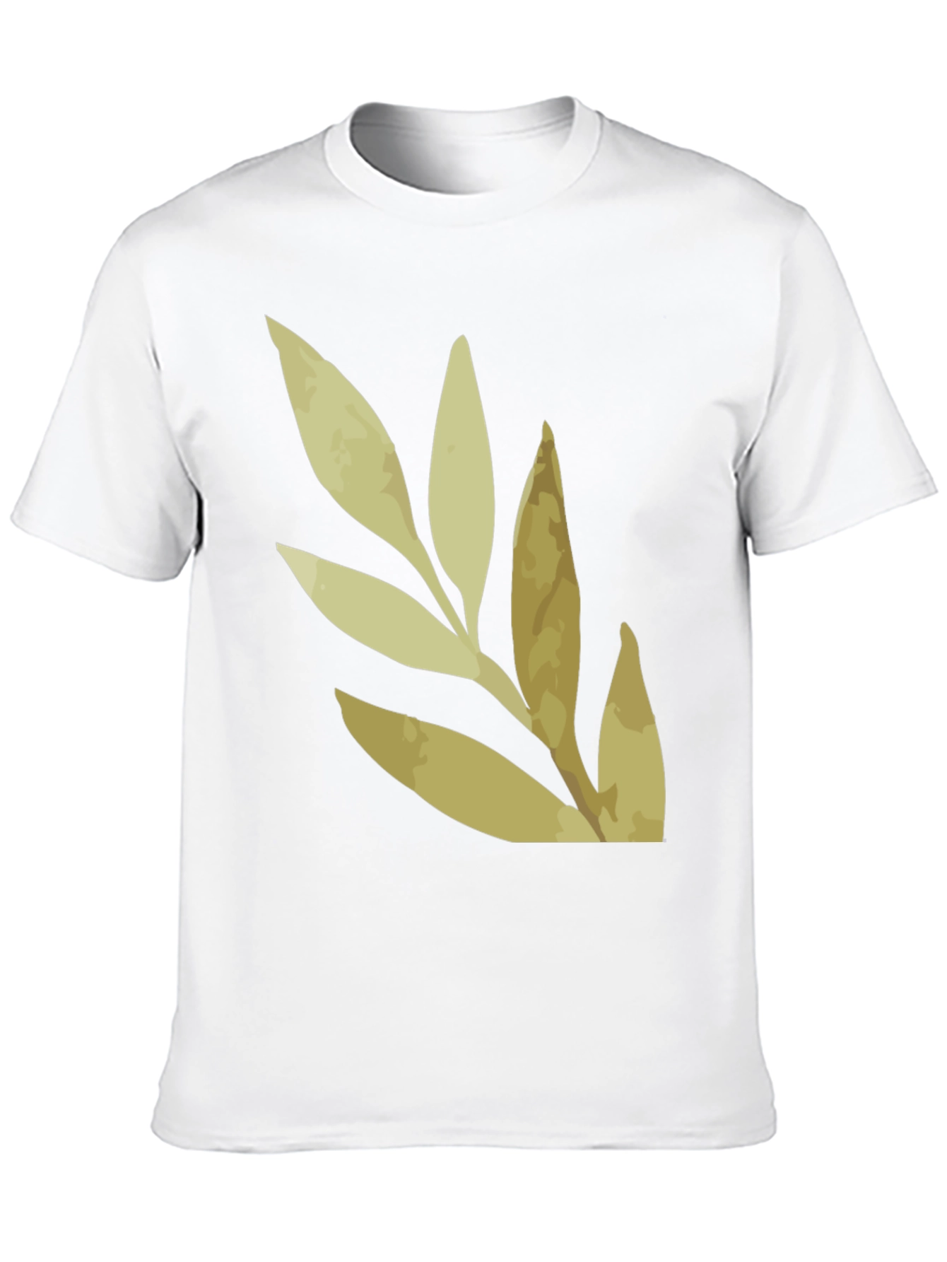 Botanical Leaf Print Black T-Shirt
