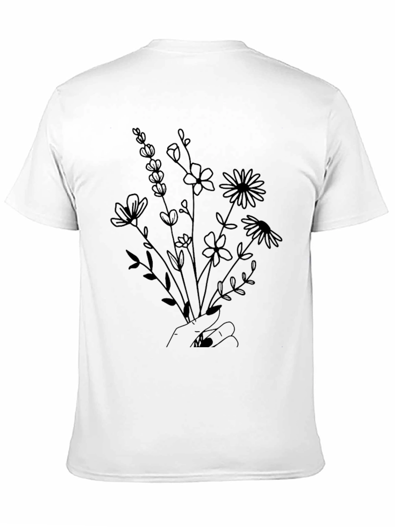 Floral Bouquet Graphic Tee - Black Unisex Shirt