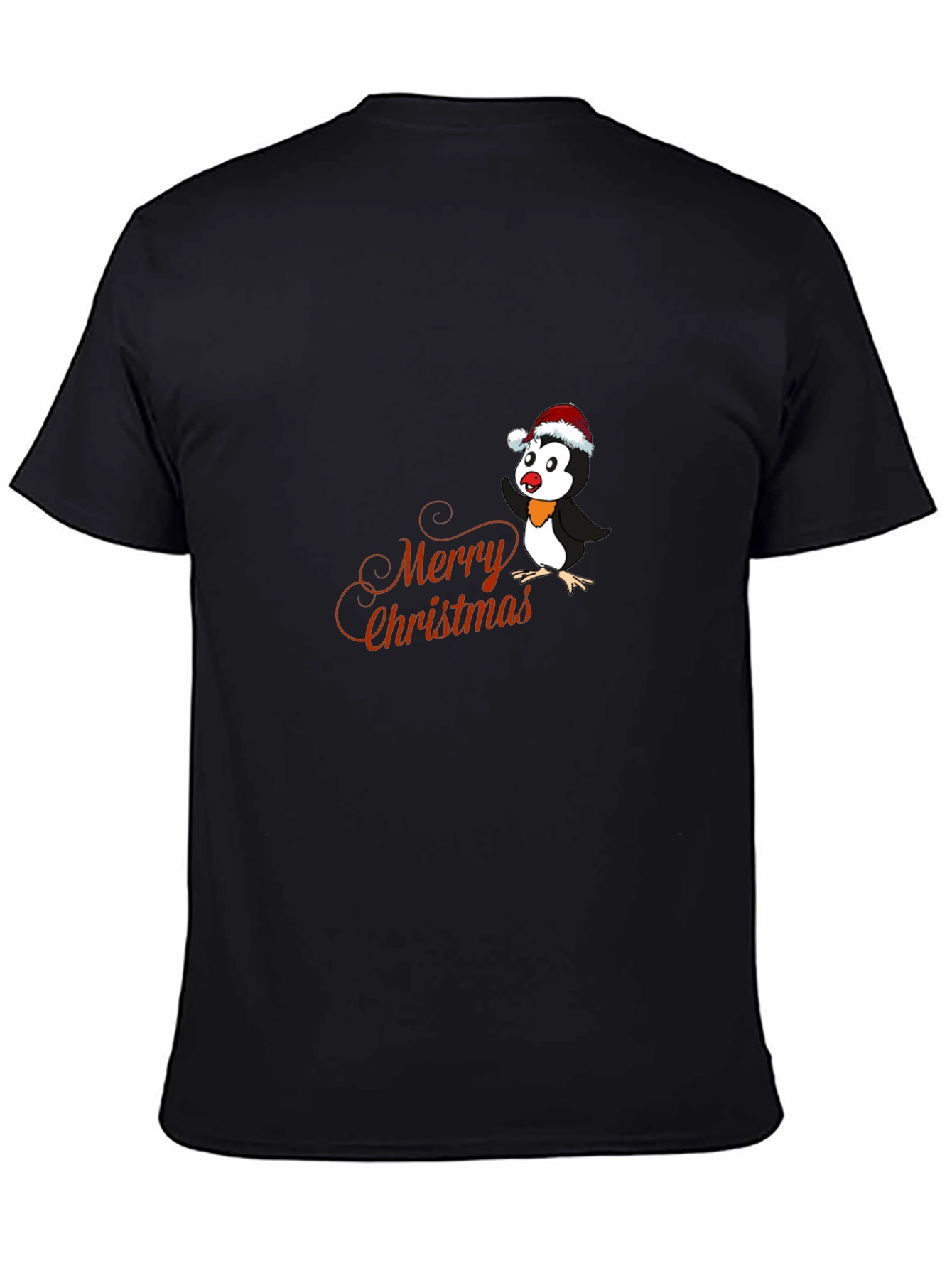 Festive Penguin Merry Christmas Graphic T-Shirt