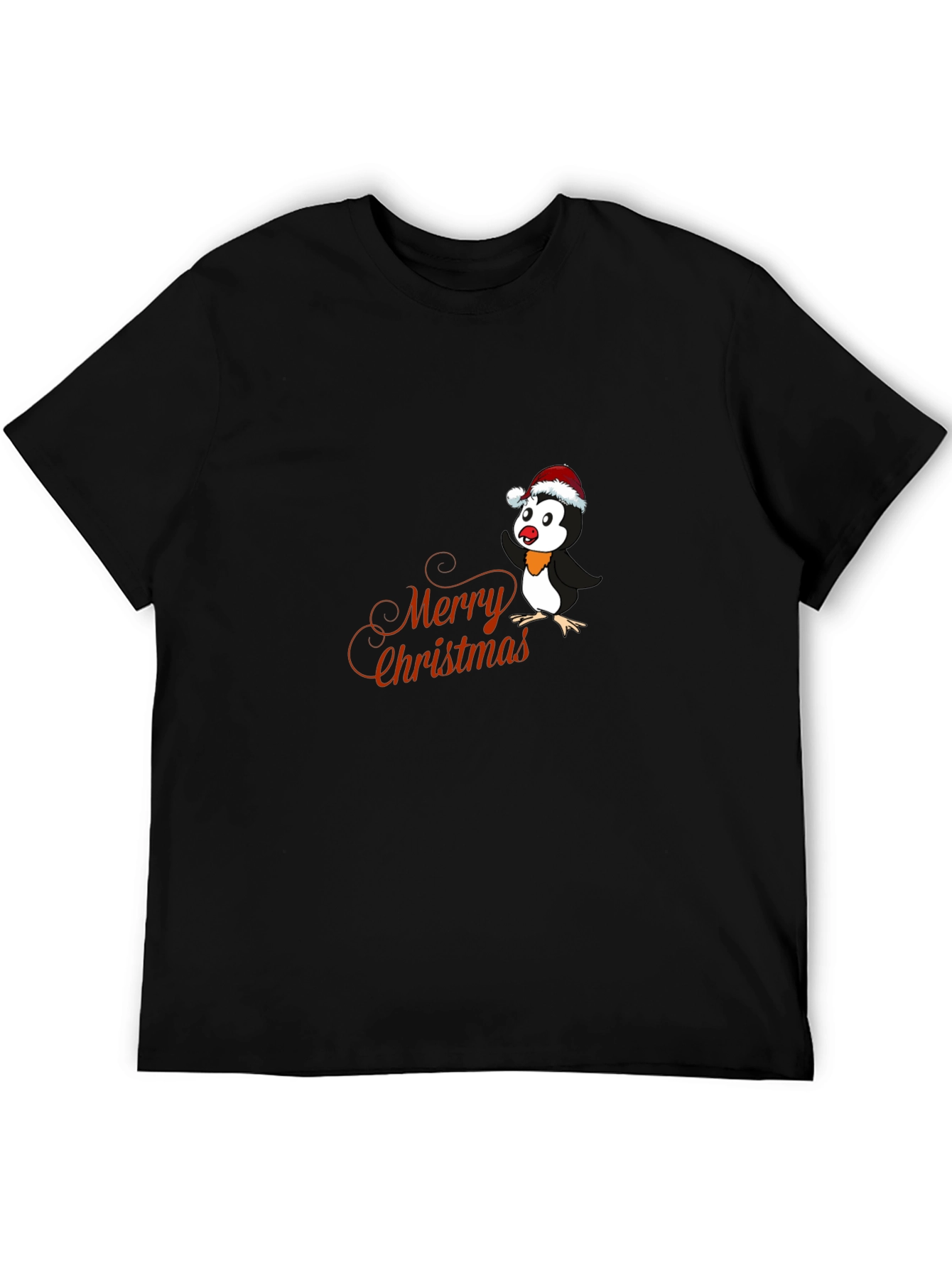 Festive Penguin Merry Christmas Graphic T-Shirt
