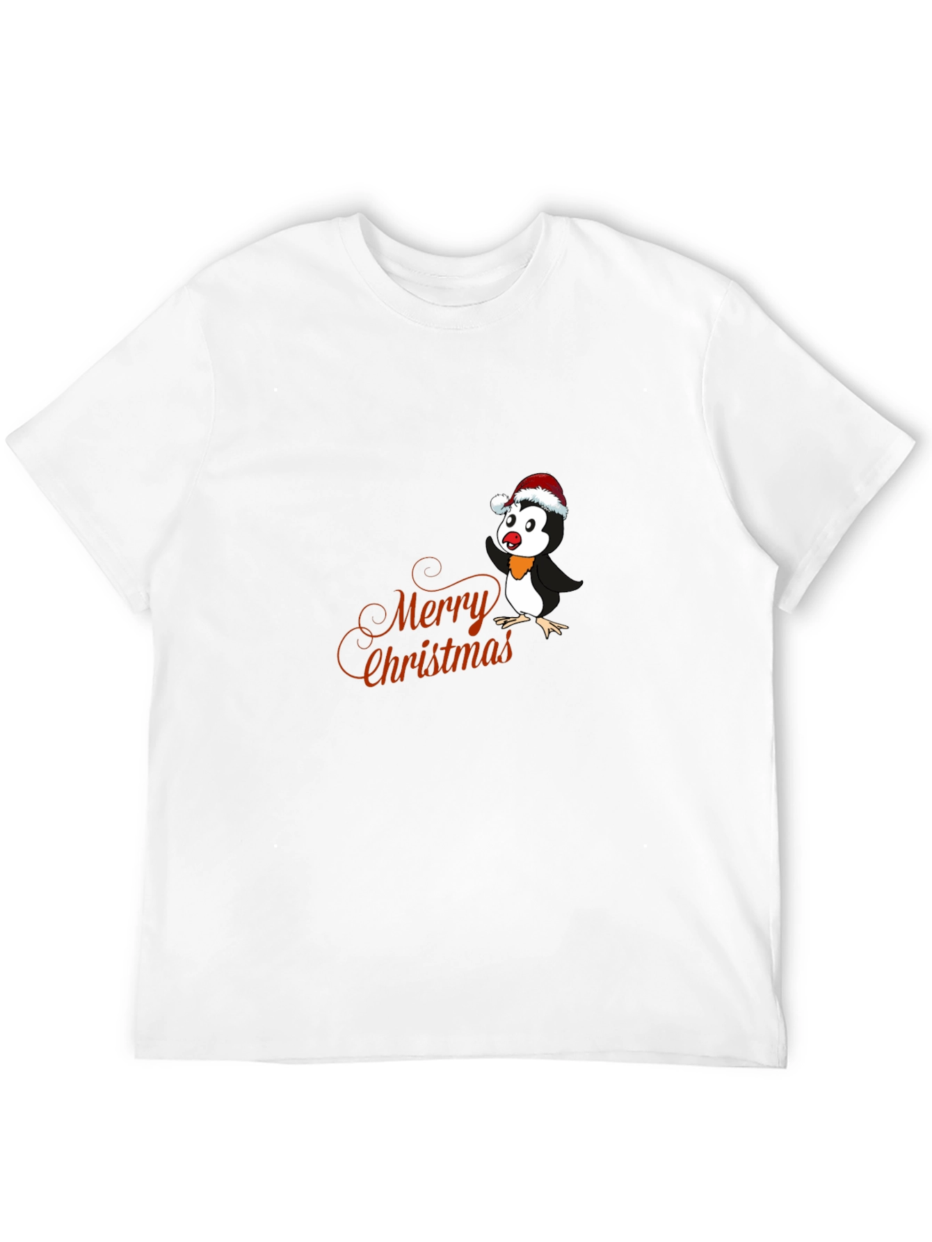 Festive Penguin Merry Christmas Graphic T-Shirt