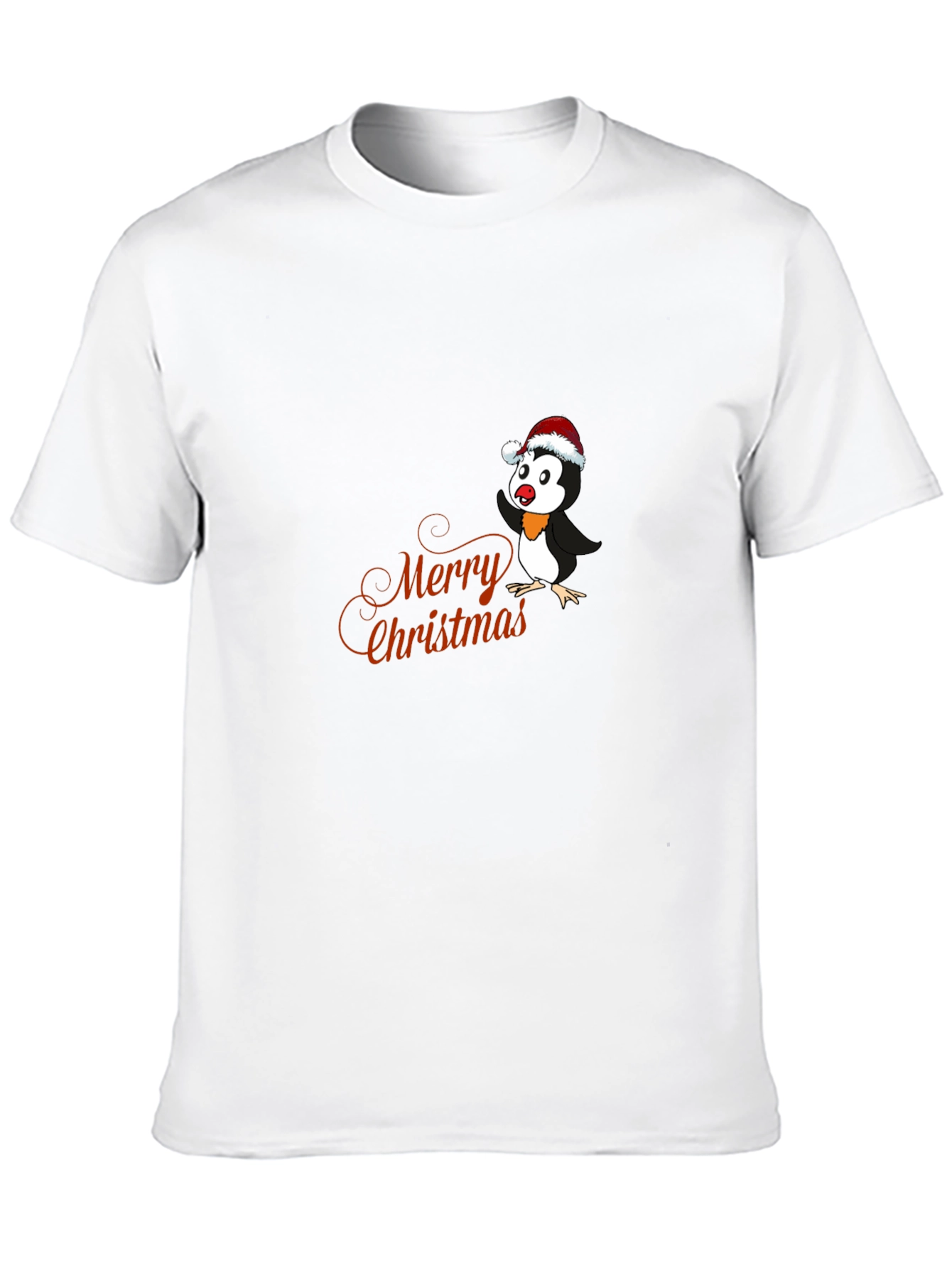 Festive Penguin Merry Christmas Graphic T-Shirt