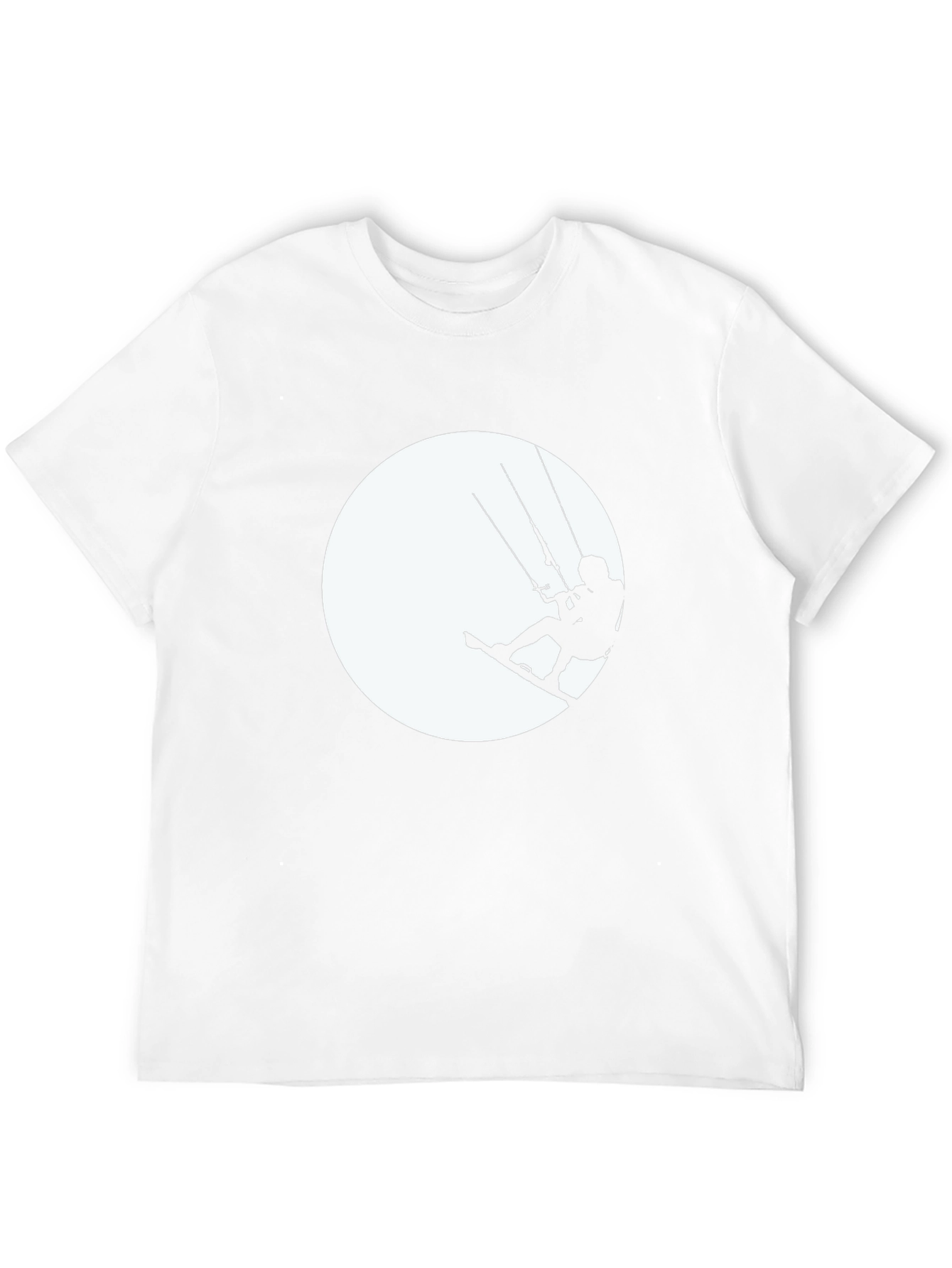 Kite Surfing Silhouette Black T-Shirt
